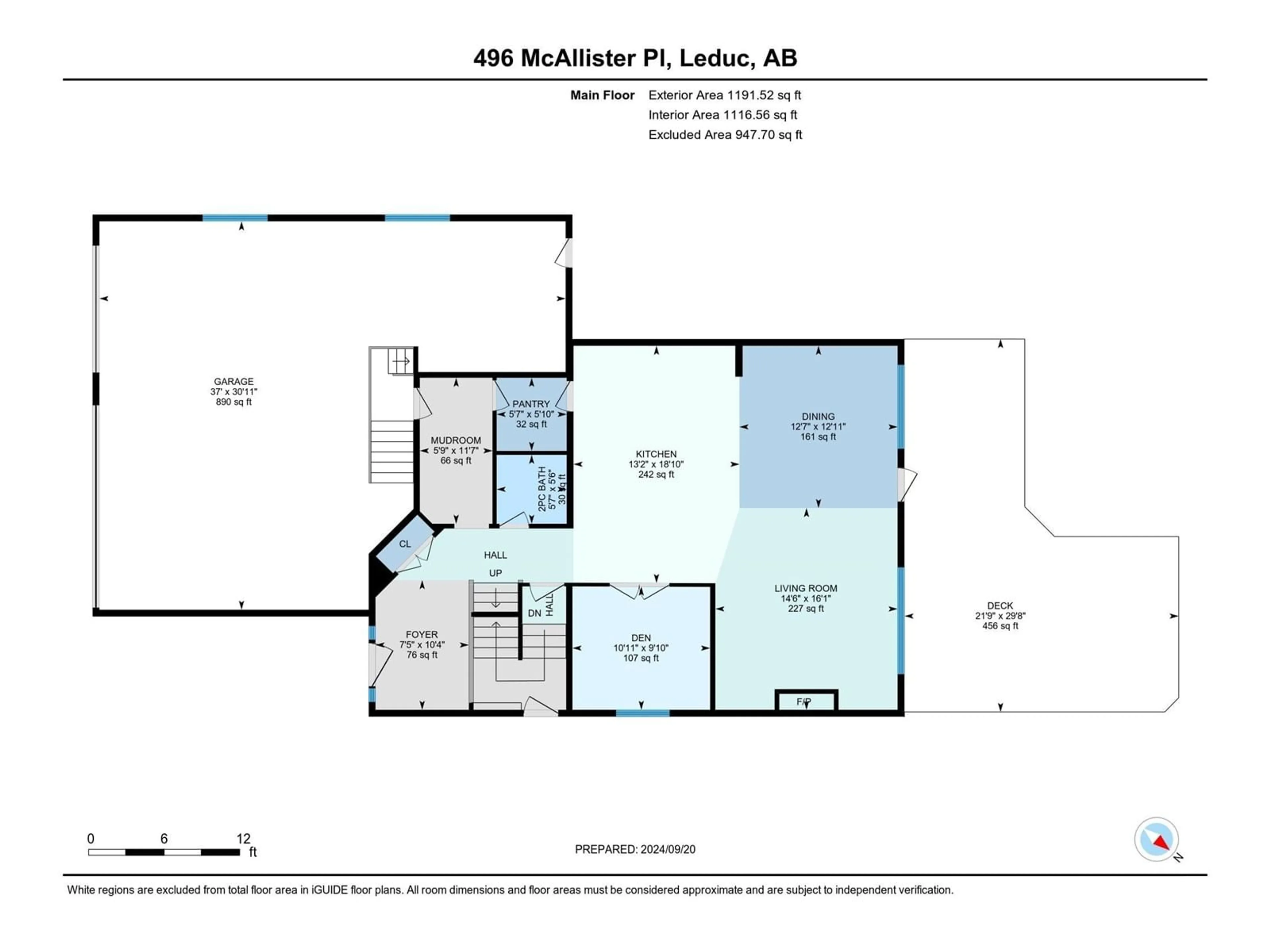 Floor plan for 496 MCALLISTER PL, Leduc Alberta T9E1E8