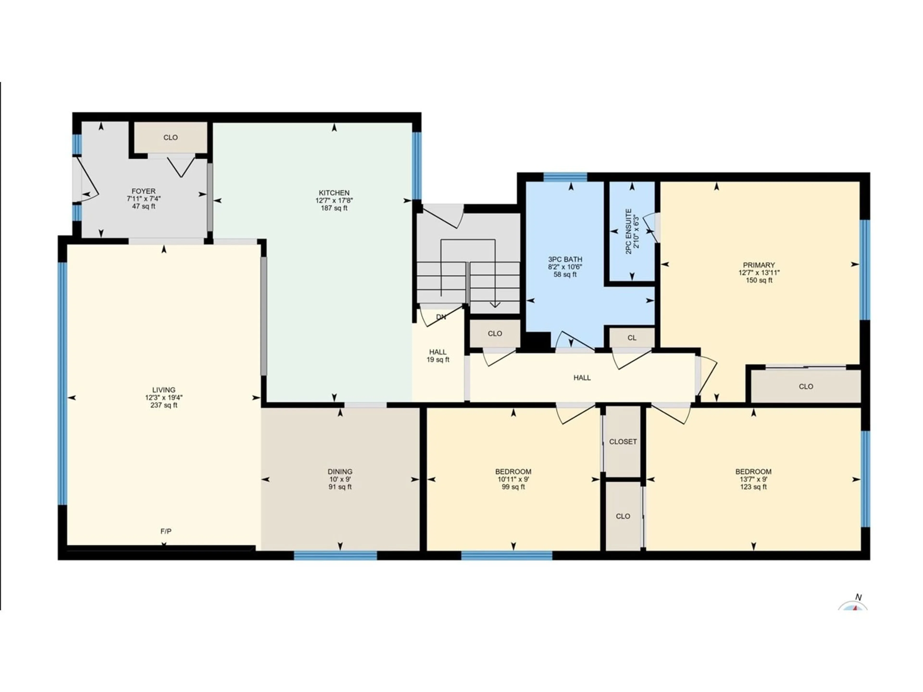 Floor plan for 13507 80A ST NW, Edmonton Alberta T5C1M5