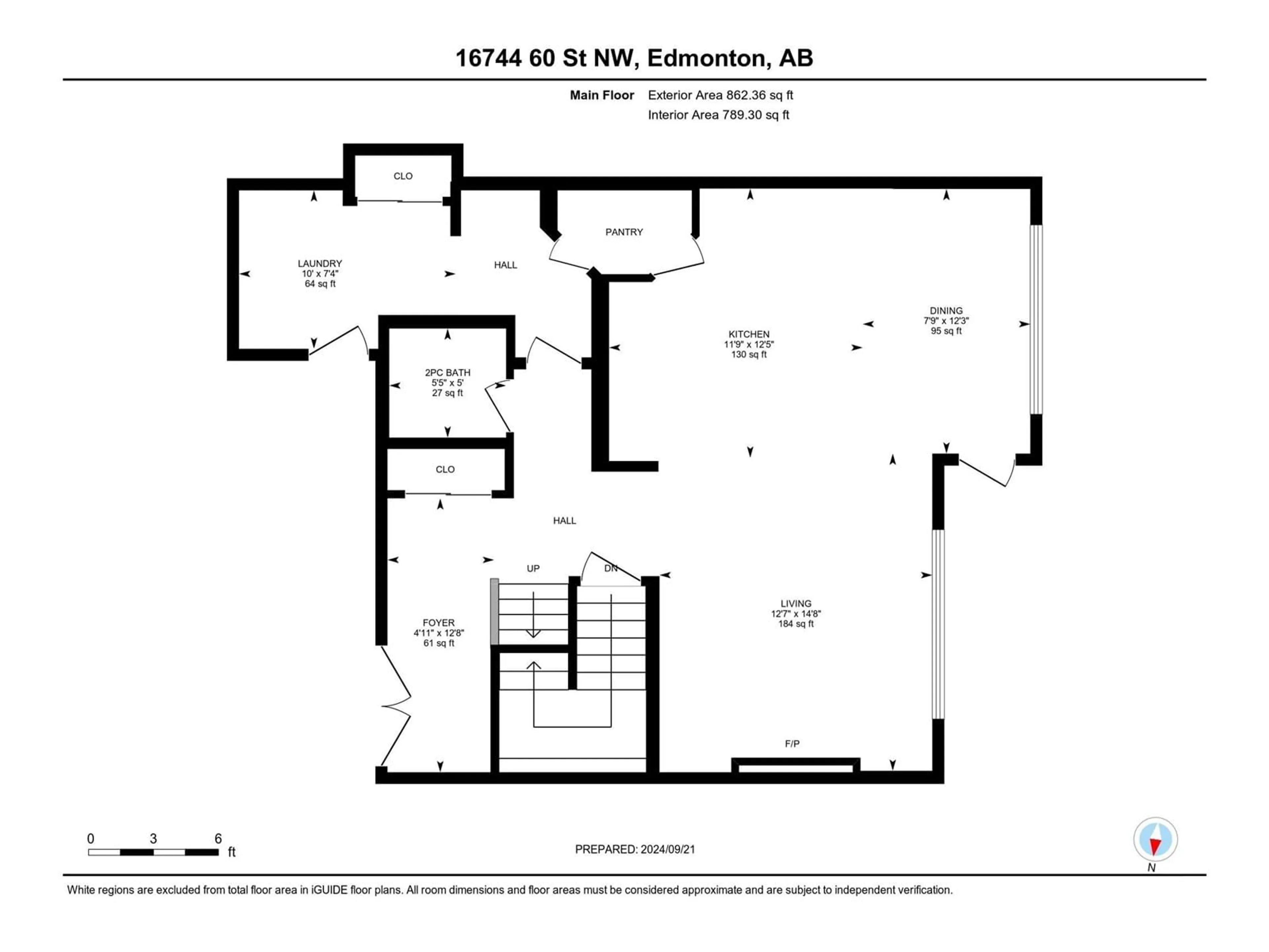 Floor plan for 16744 60 ST NW, Edmonton Alberta T5Y0W5