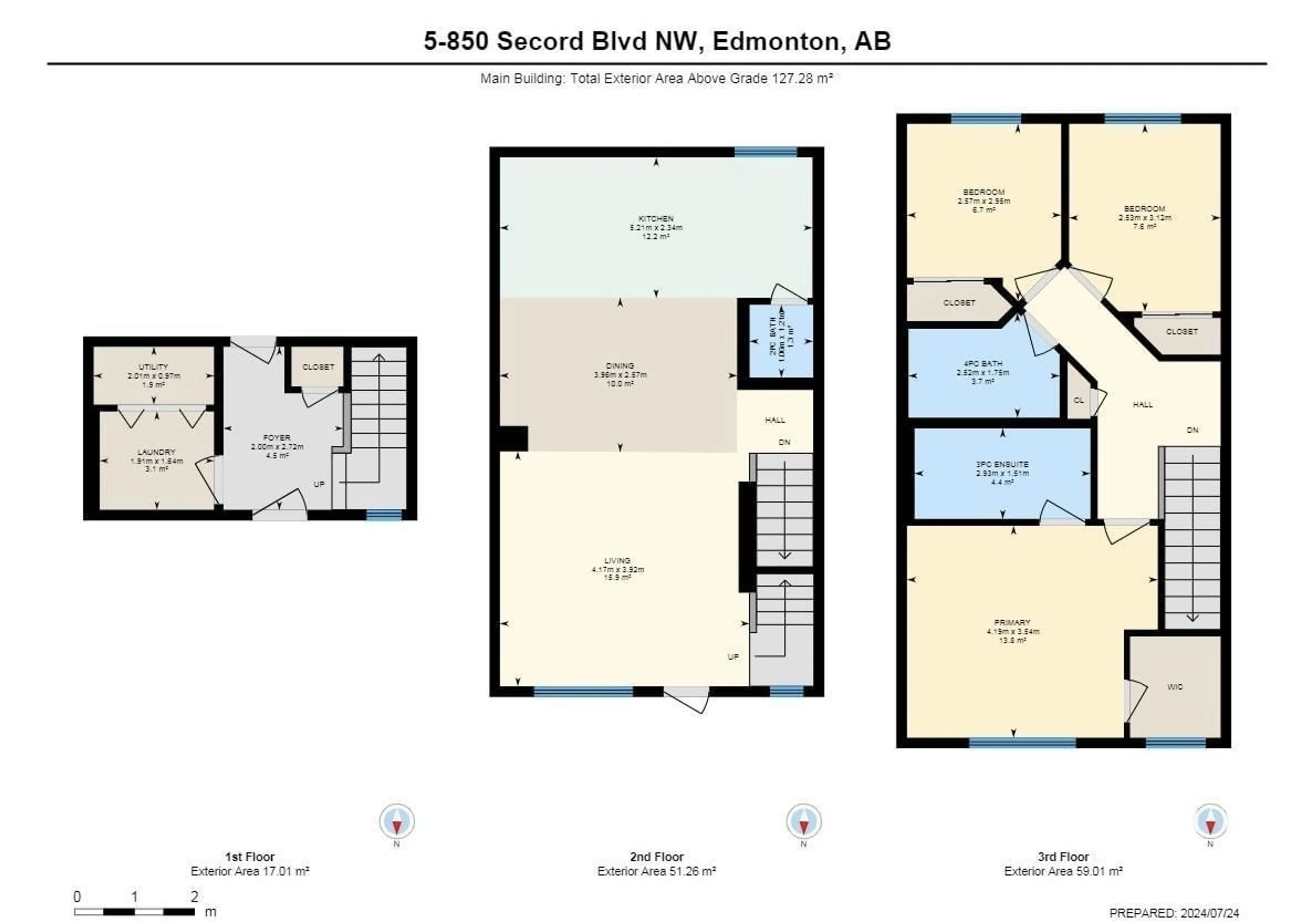 Floor plan for #5 850 Secord blvd NW, Edmonton Alberta T5T7R9