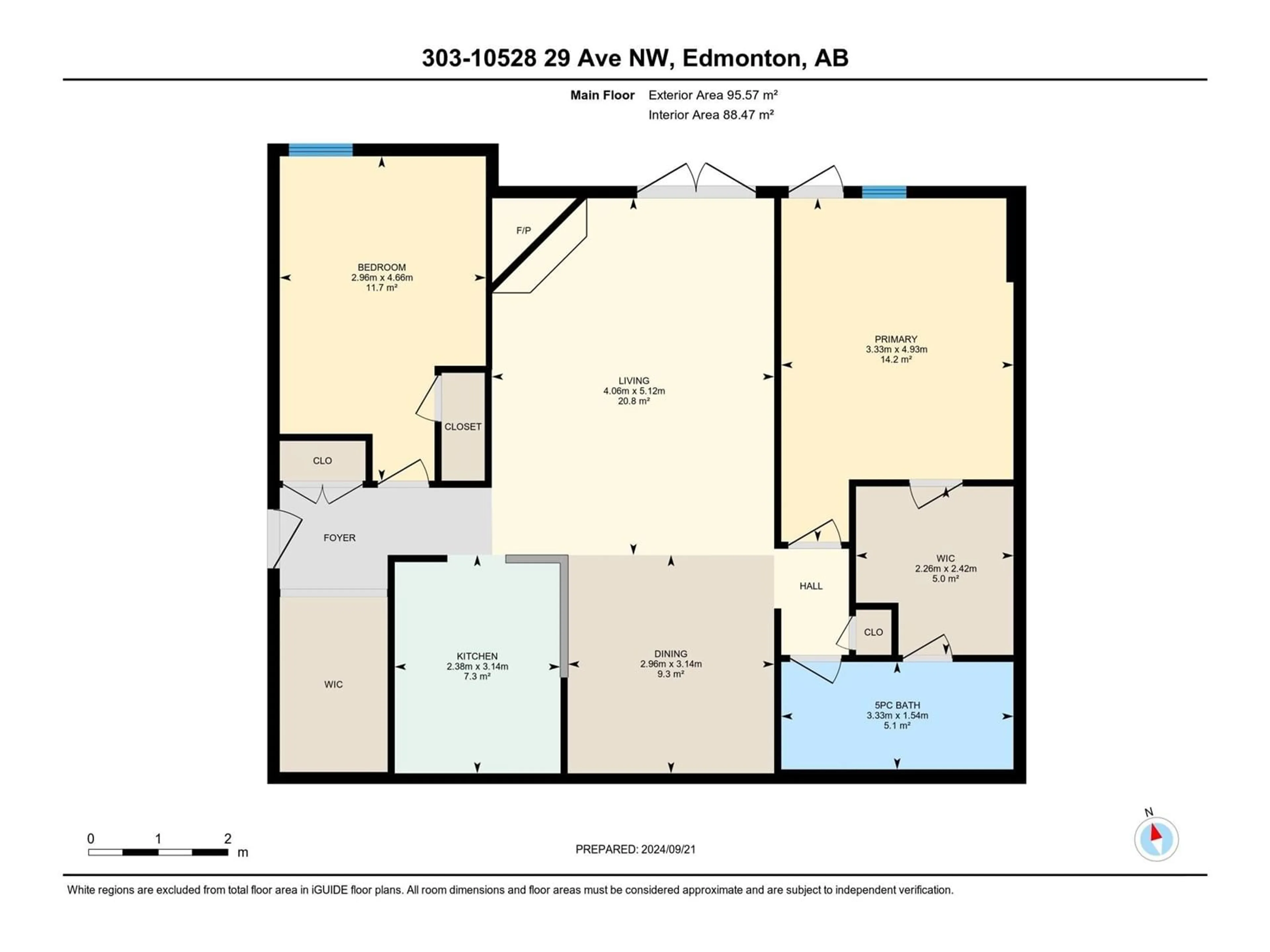 Floor plan for #303 10528 29 AV NW, Edmonton Alberta T6J4J2