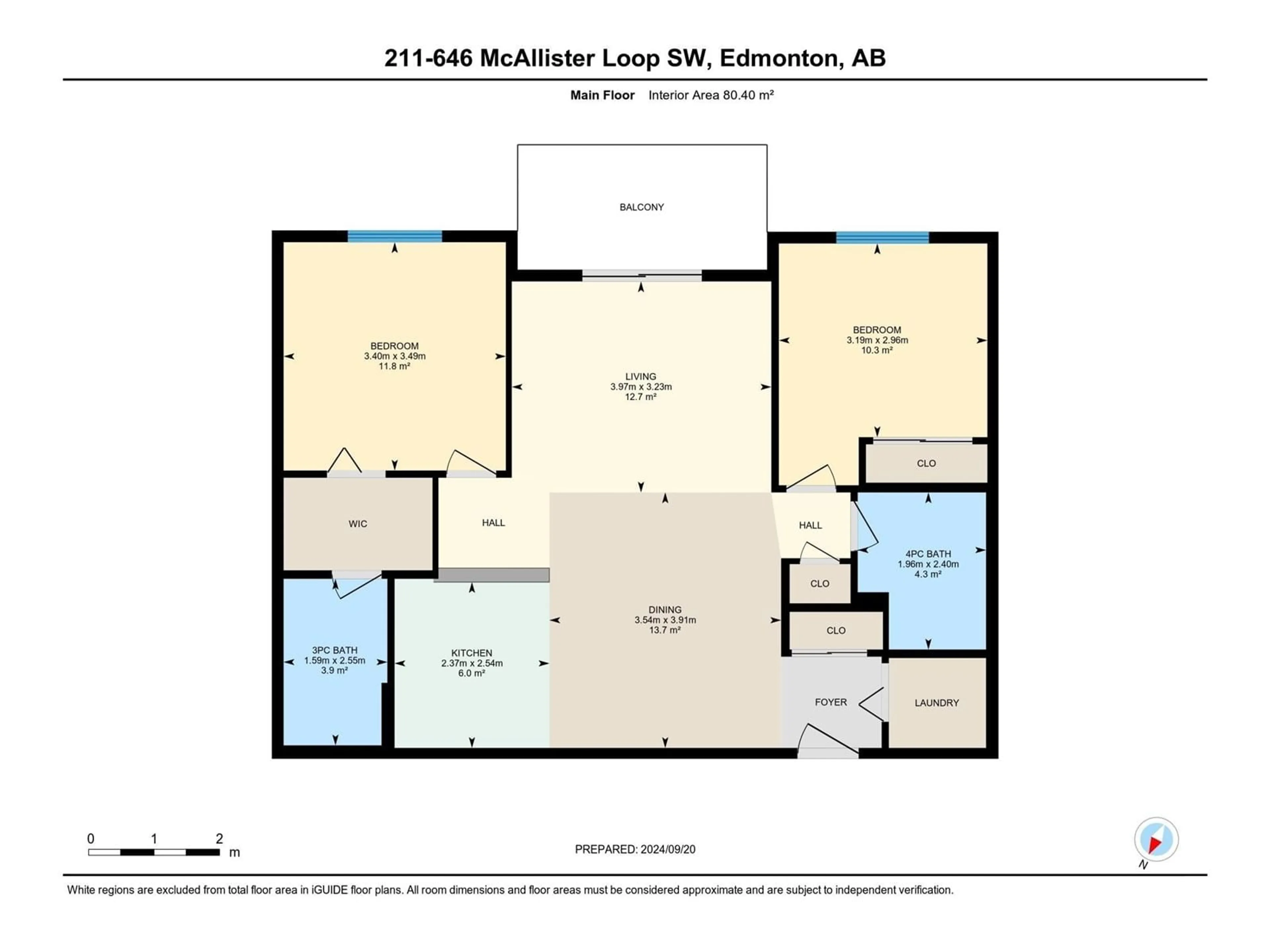 Floor plan for #211 646 MCALLISTER LO SW, Edmonton Alberta T6W0B5