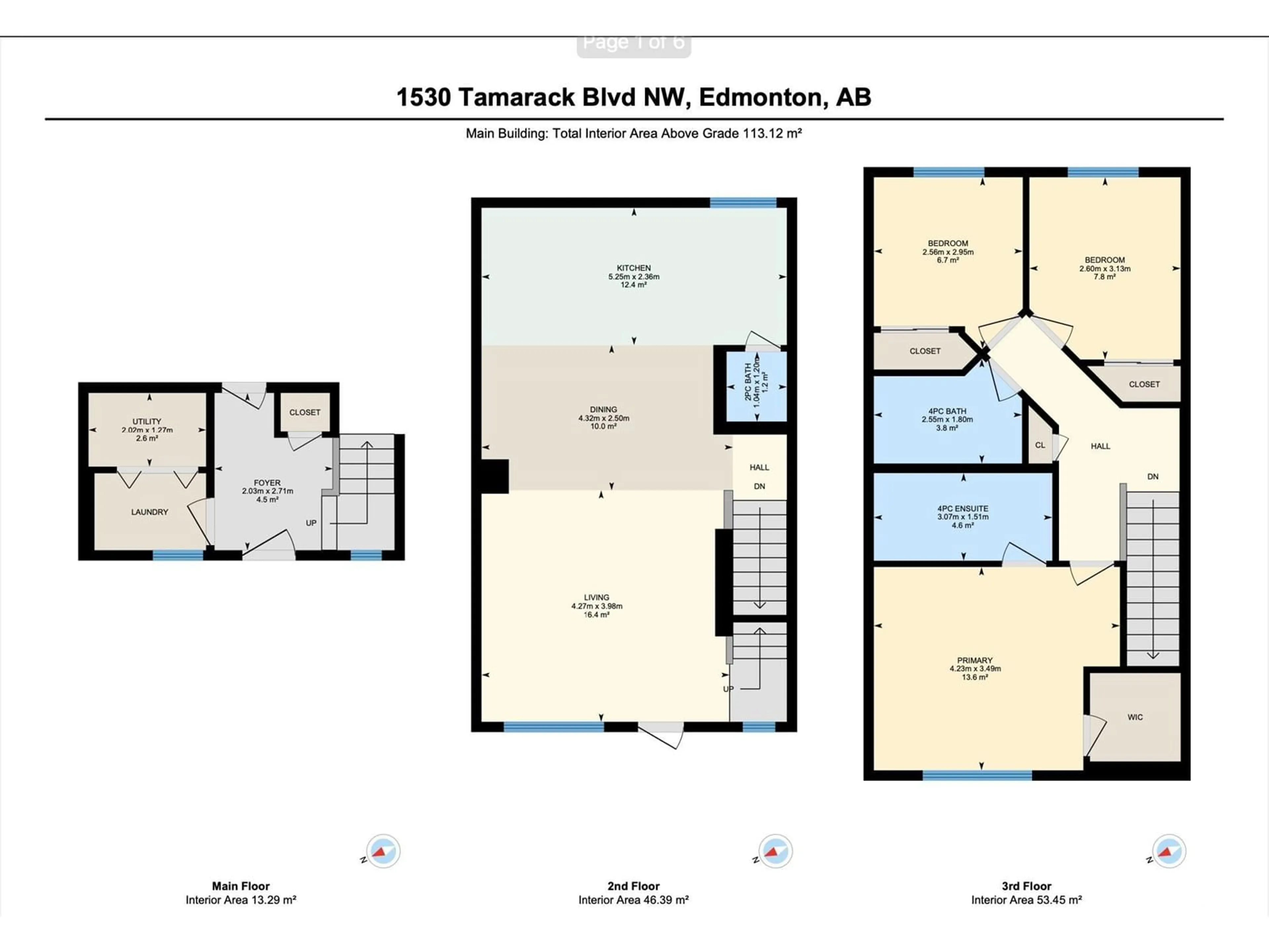 Floor plan for #136 1530 Tamarack BV NW, Edmonton Alberta T6T2E6