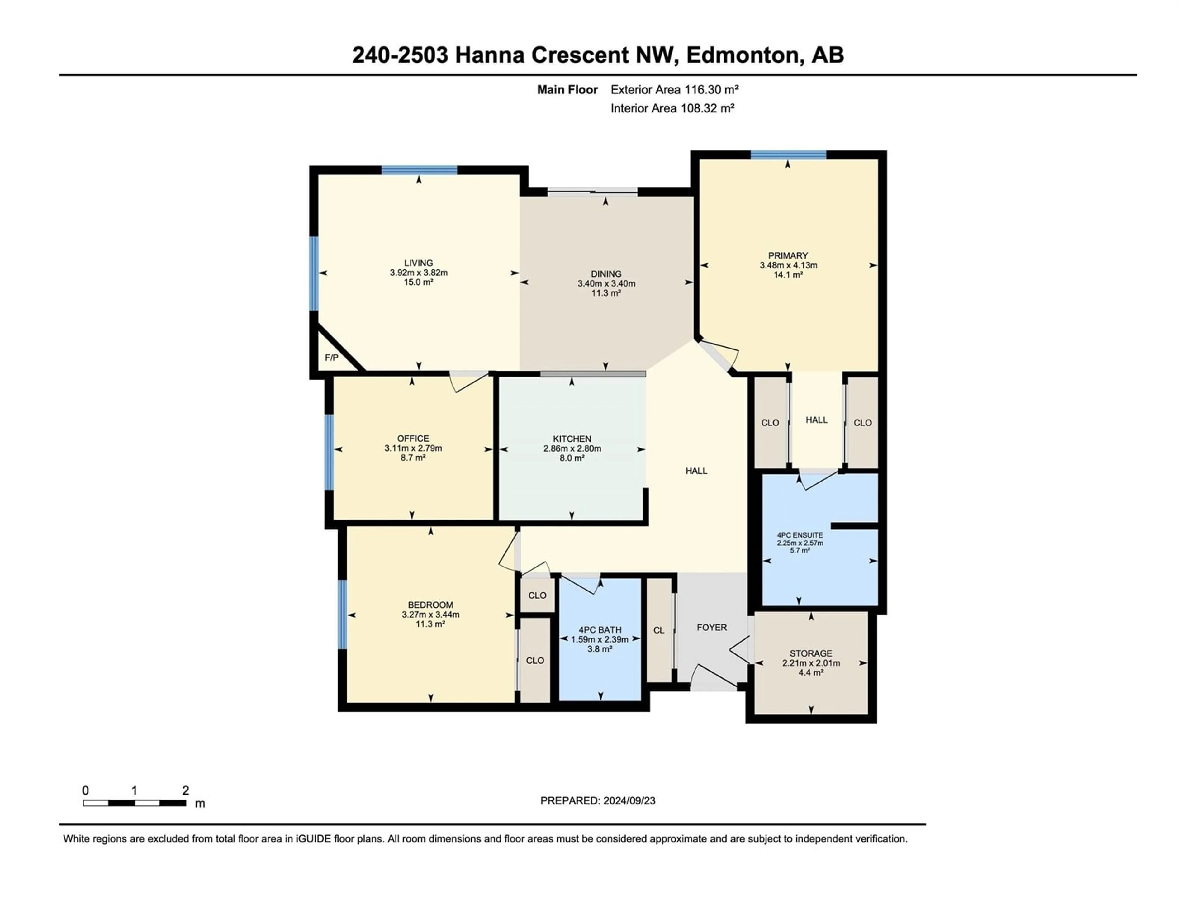 Floor plan for #240 2503 HANNA CR NW, Edmonton Alberta T6R0H1