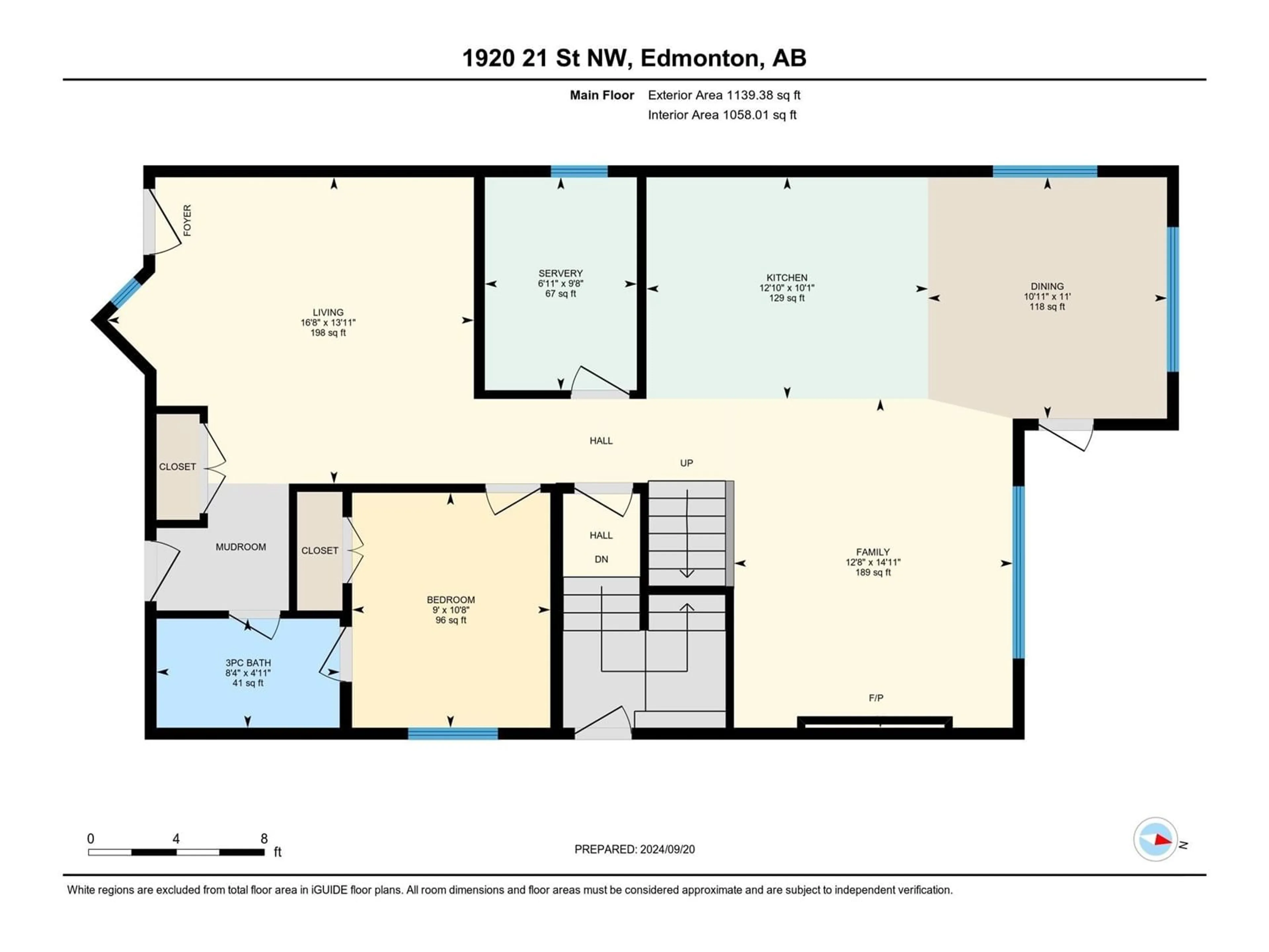 Floor plan for 1920 21 st NW, Edmonton Alberta T6T2L2