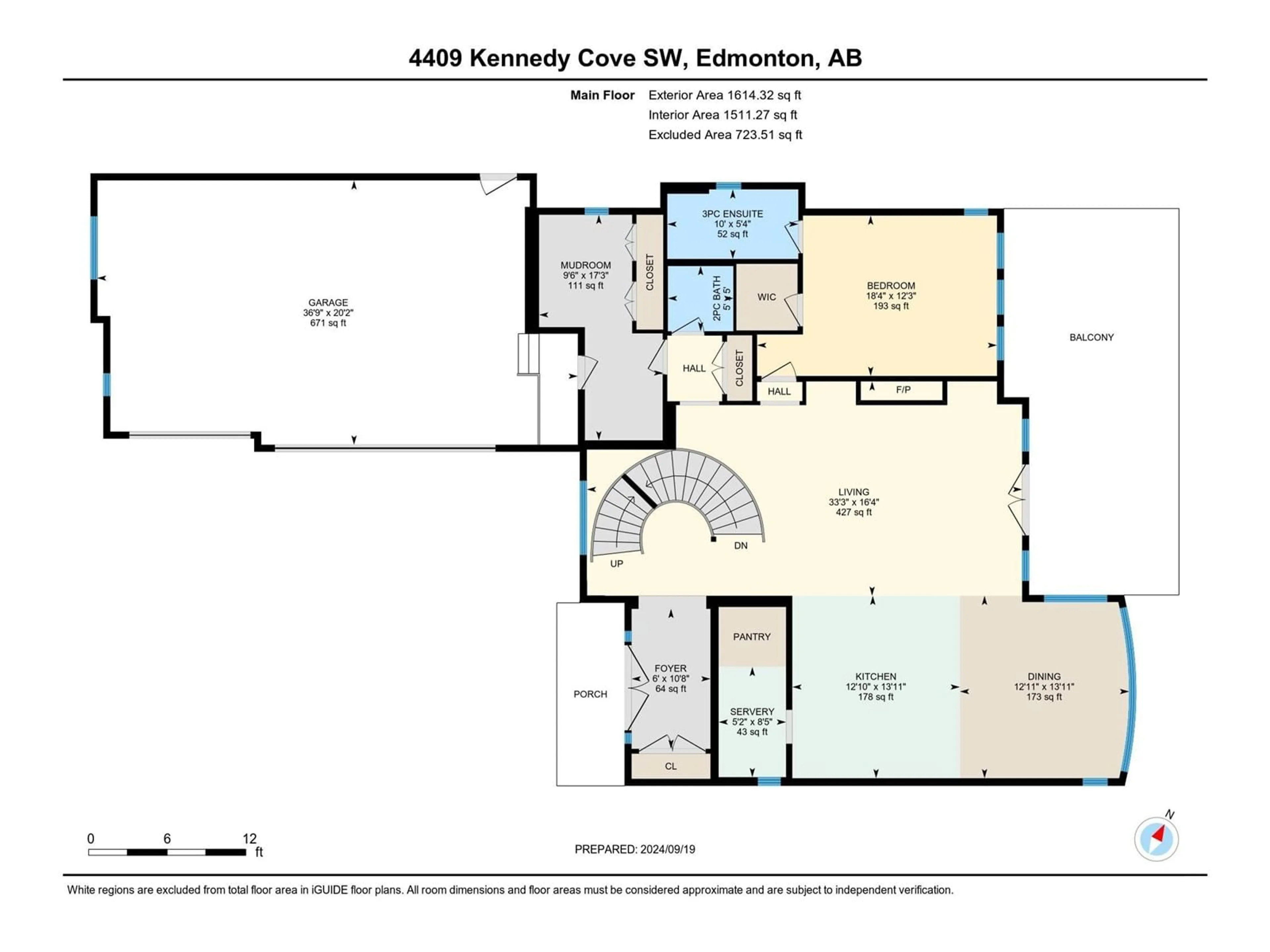 Floor plan for 4409 KENNEDY CV SW, Edmonton Alberta T6W3B3