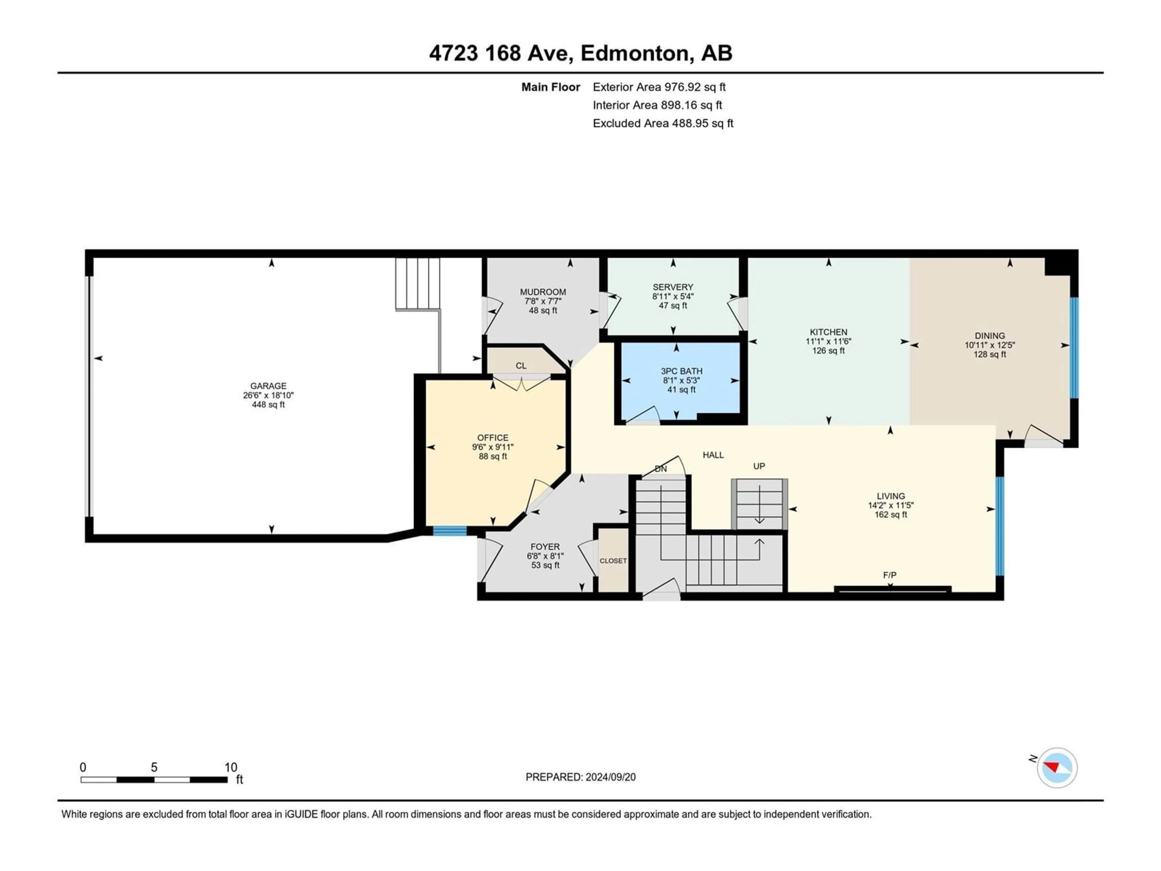 Floor plan for 4723 168 AV NW, Edmonton Alberta T5Y0P5