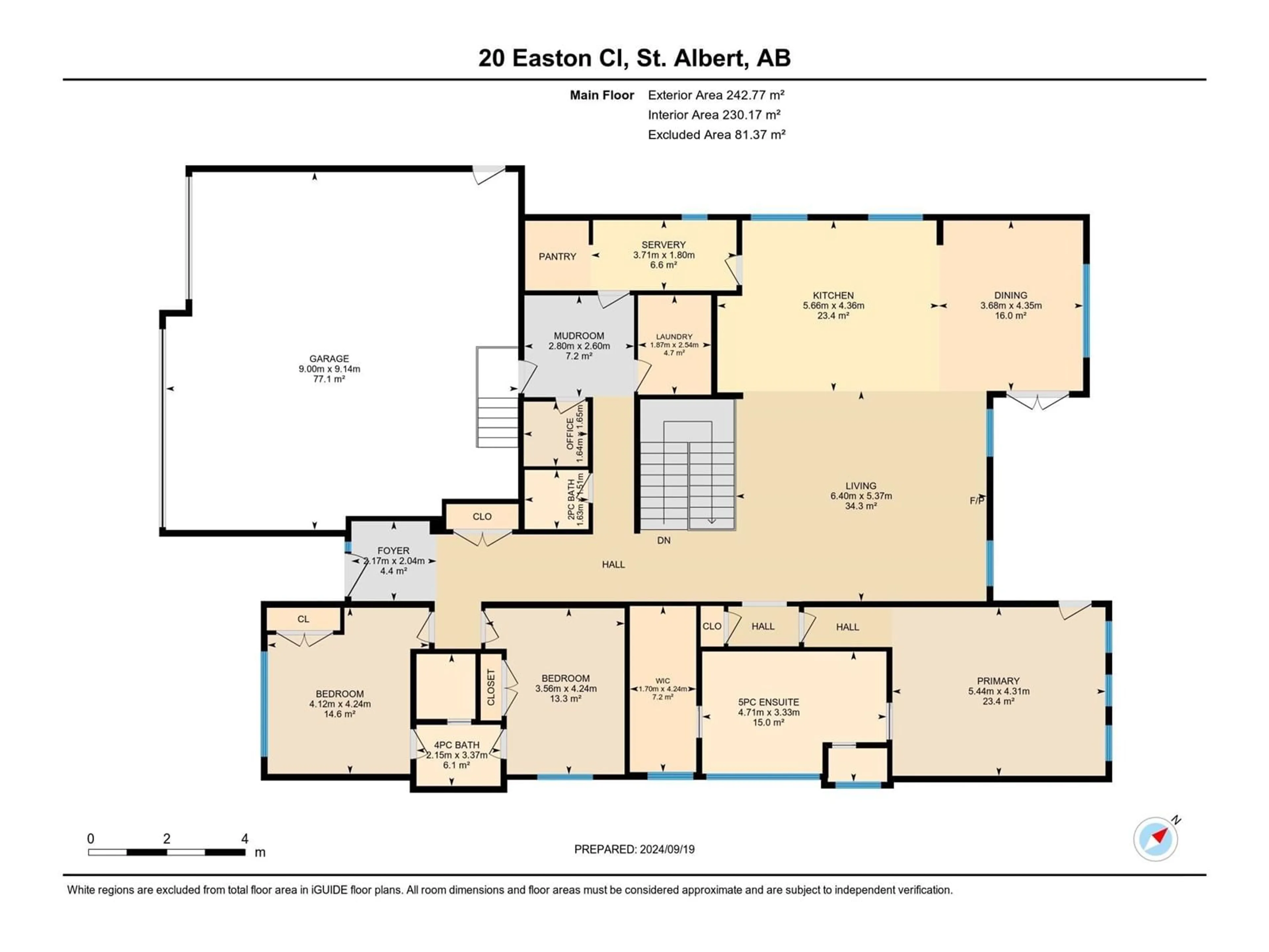 Floor plan for 20 EASTON CL, St. Albert Alberta T8N3X9