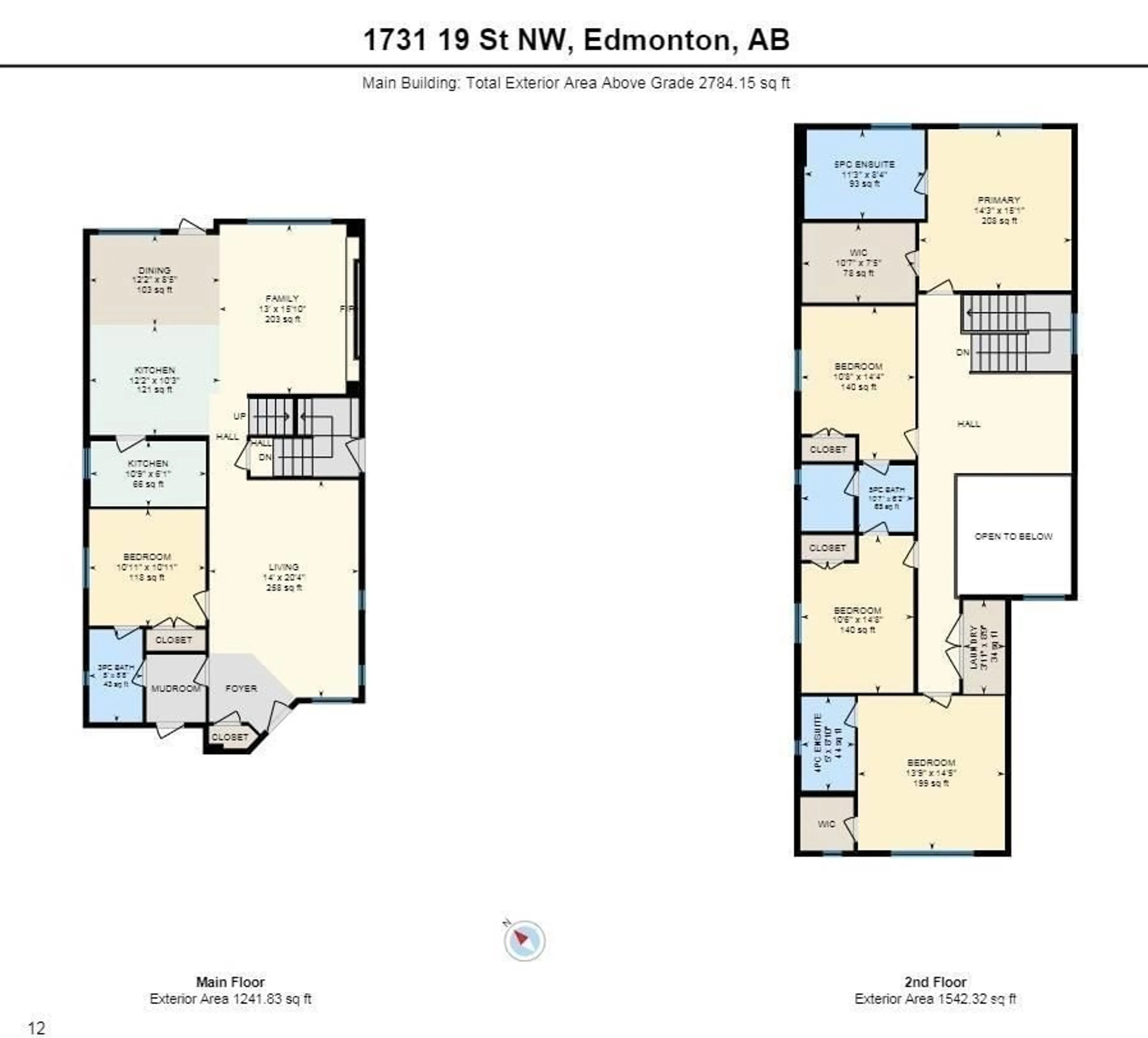 Floor plan for 1731 19 Street NW, Edmonton Alberta T6T2N1