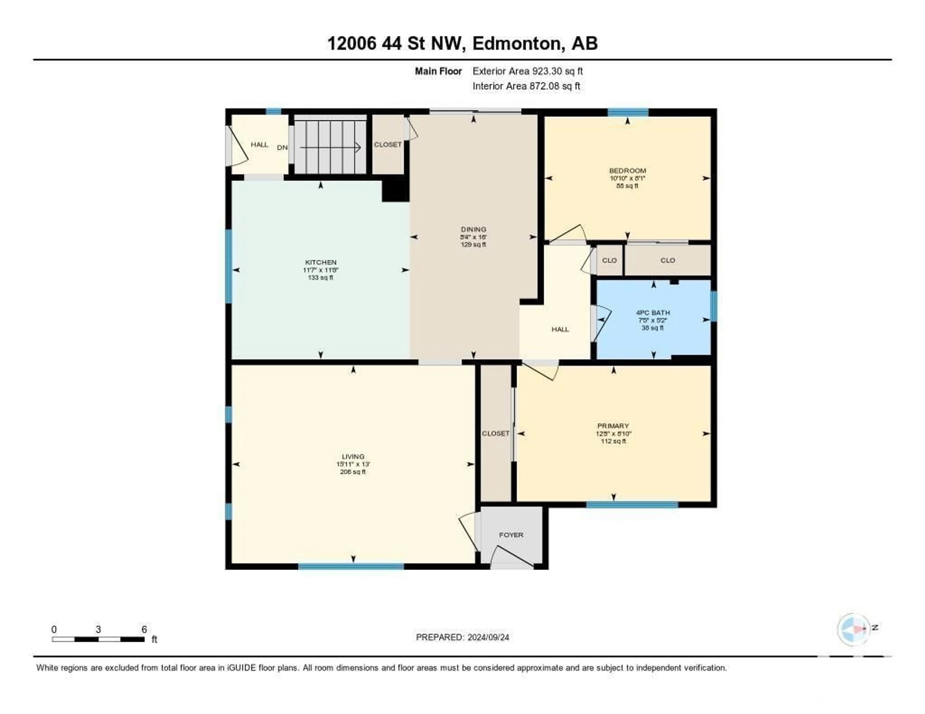 Floor plan for 12006 44 ST NW, Edmonton Alberta T5W2S9