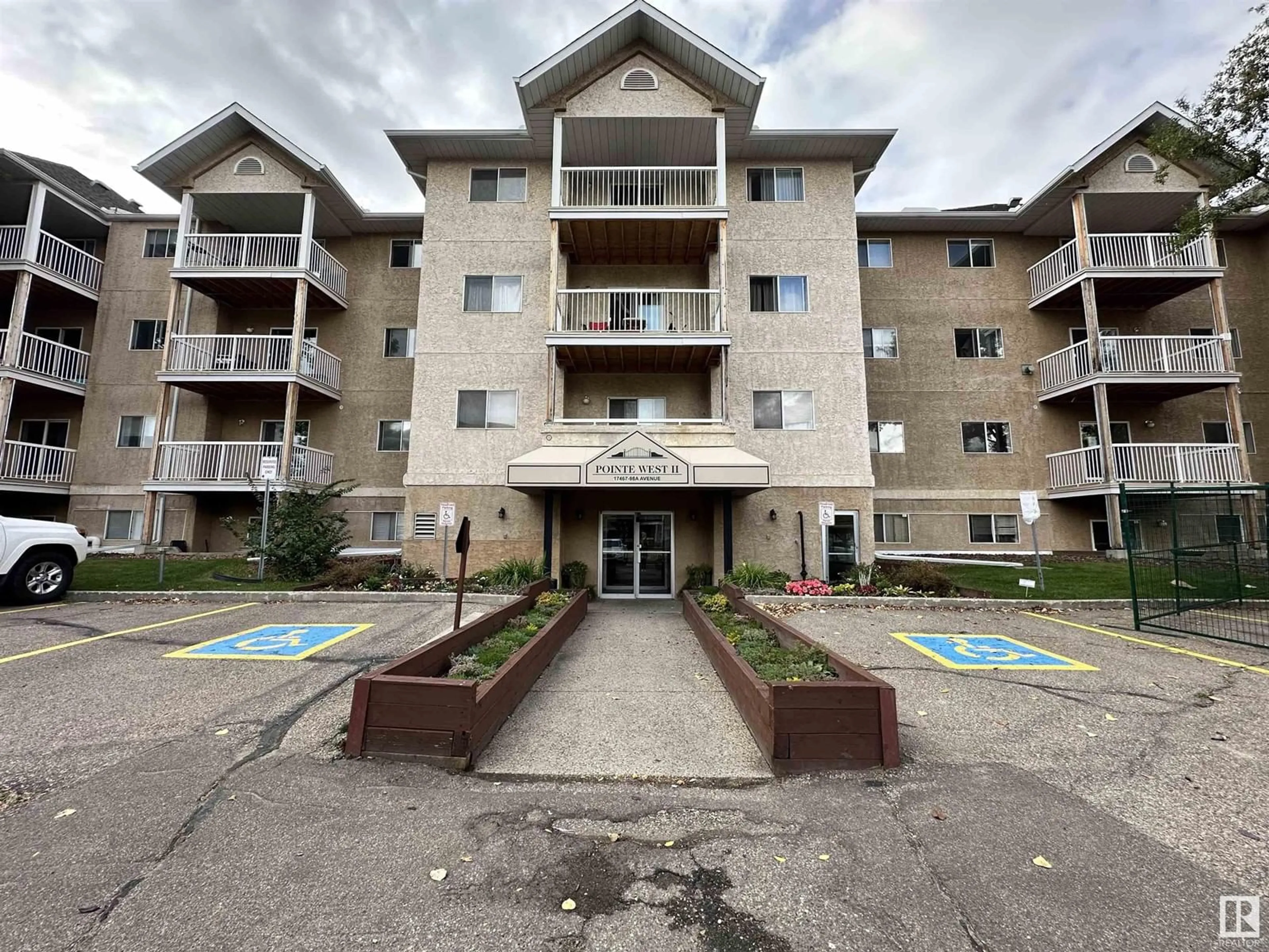 A pic from exterior of the house or condo for #205 17467 98A AV NW, Edmonton Alberta T5T6E9