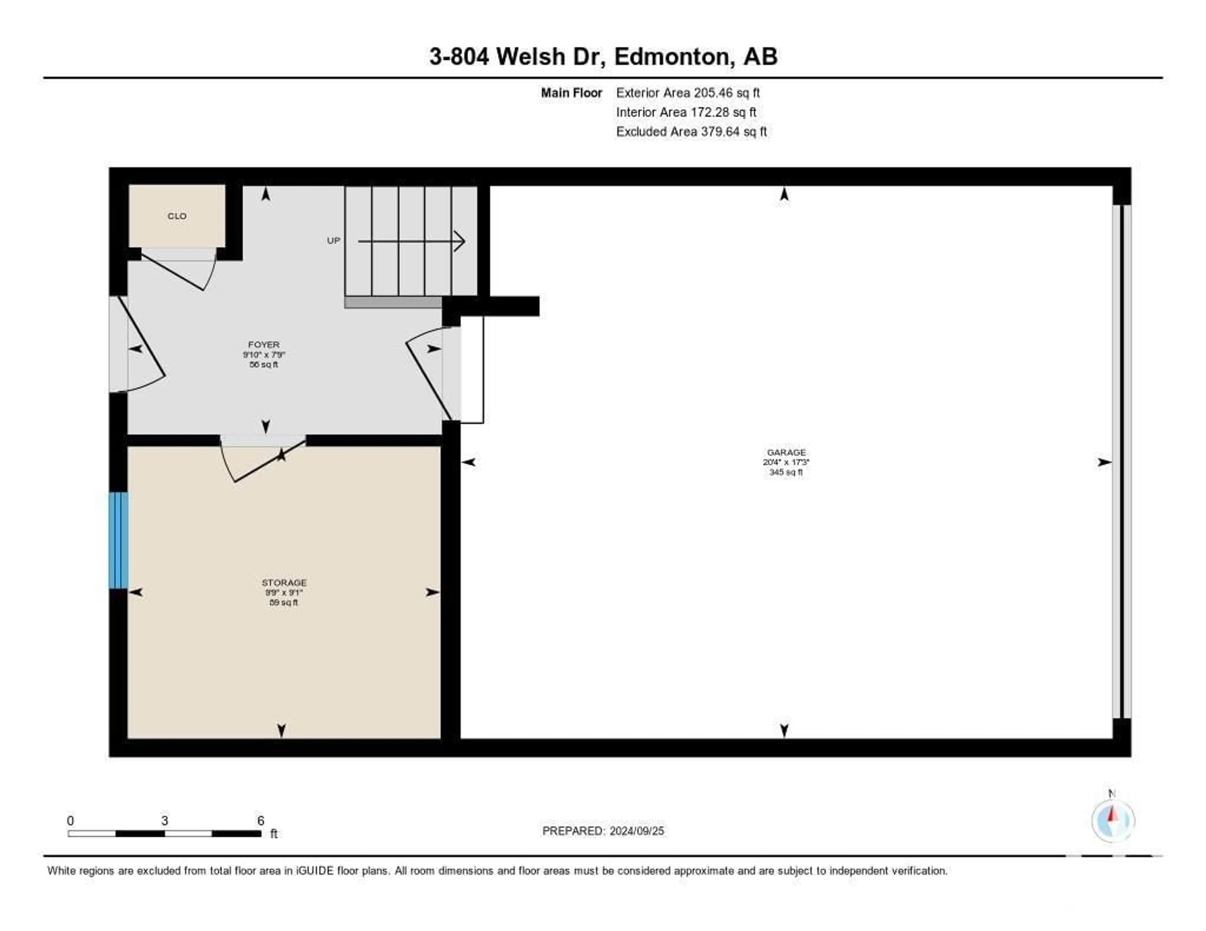 Floor plan for #175 804 Welsh Drive SW, Edmonton Alberta T6X1Y8