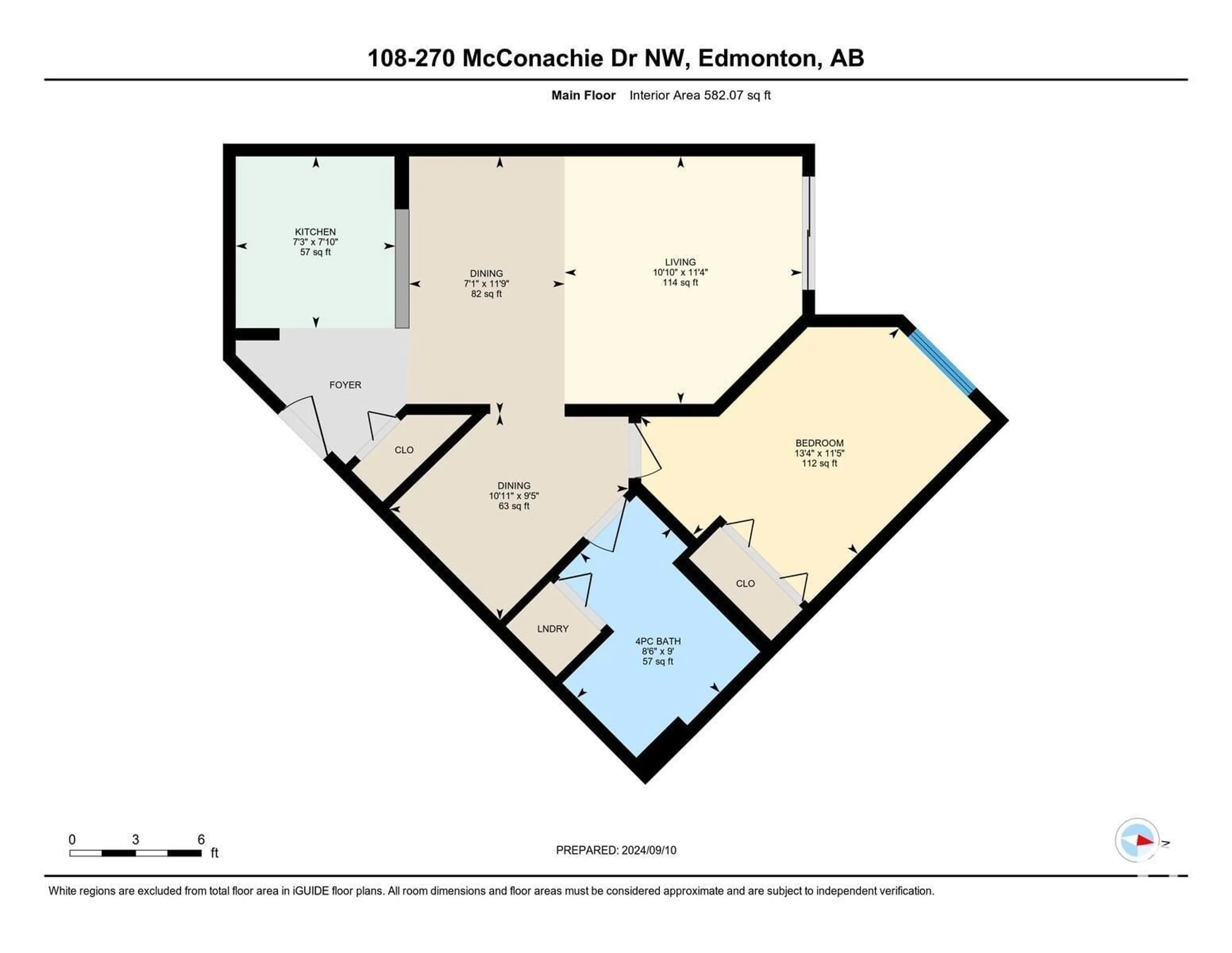 Floor plan for #108 270 MCCONACHIE DR NW, Edmonton Alberta T5Y3N4