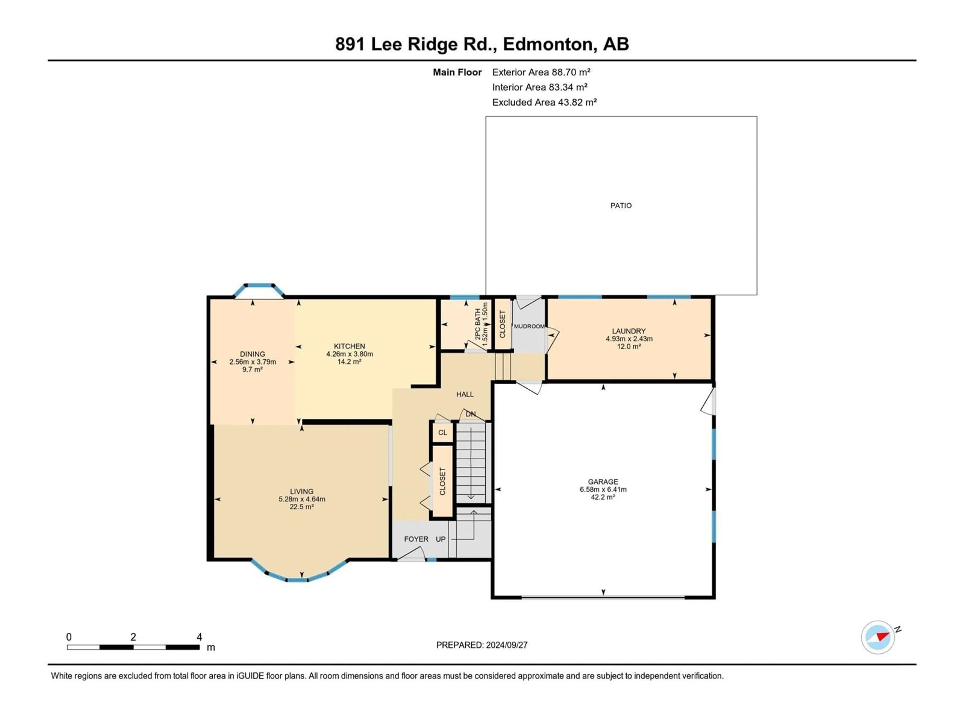 Floor plan for 891 LEE RIDGE RD NW, Edmonton Alberta T6K0R1