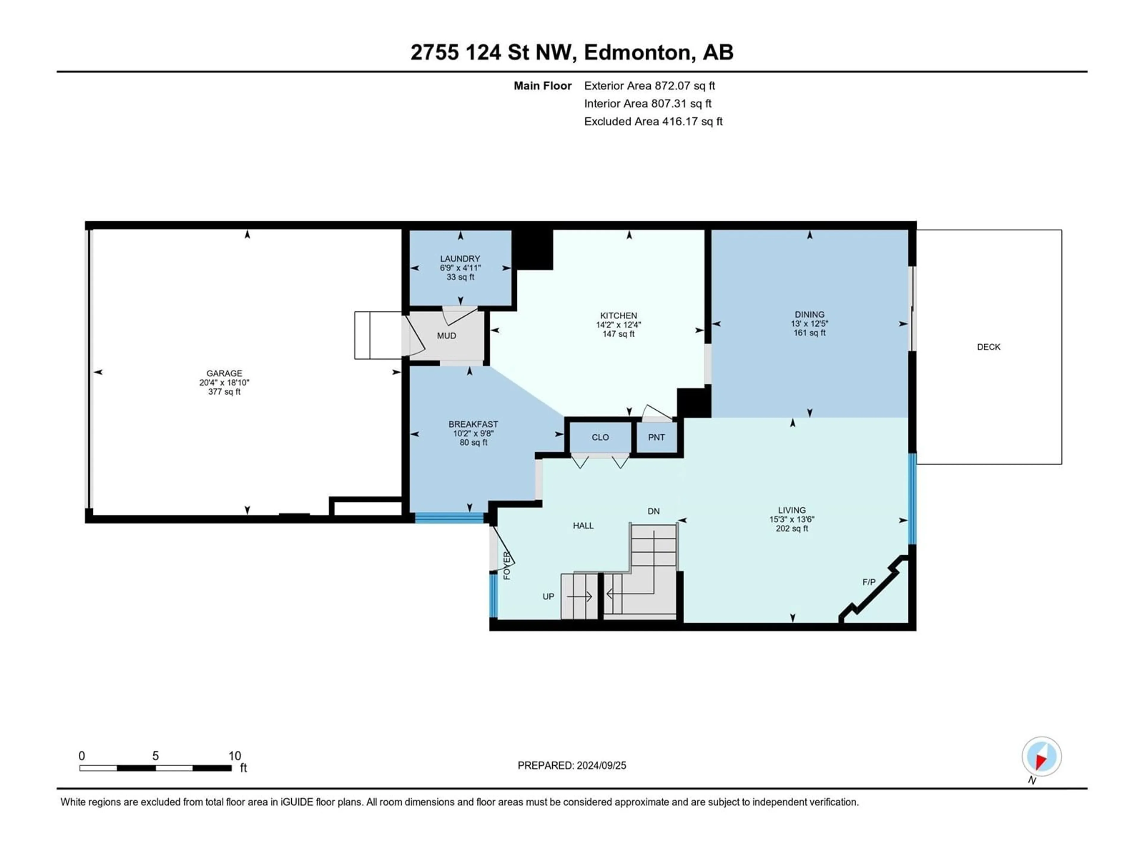 Floor plan for 2755 124 ST NW, Edmonton Alberta T6J4T2