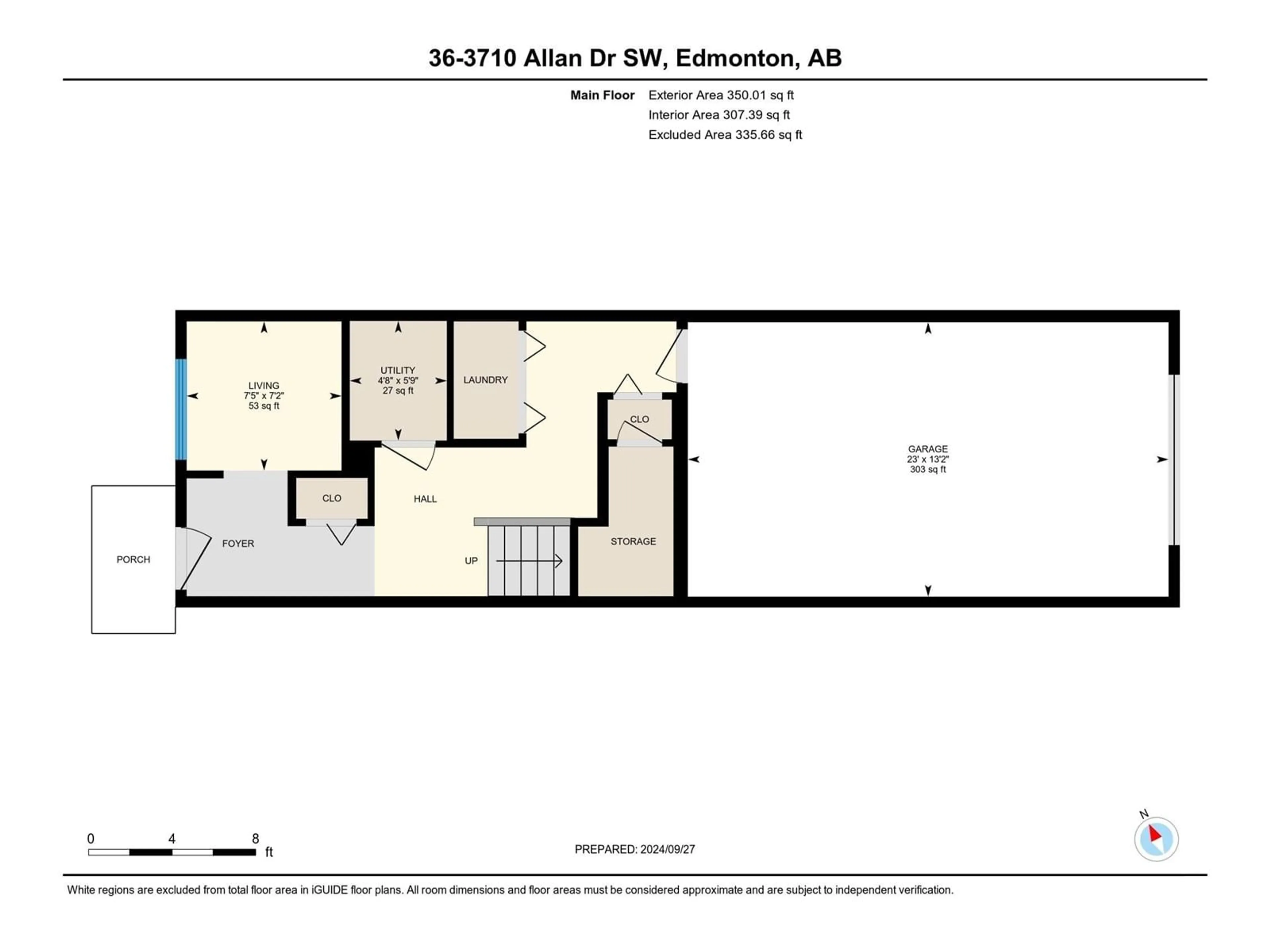 Floor plan for #36 3710 ALLAN DR SW, Edmonton Alberta T6W2C4