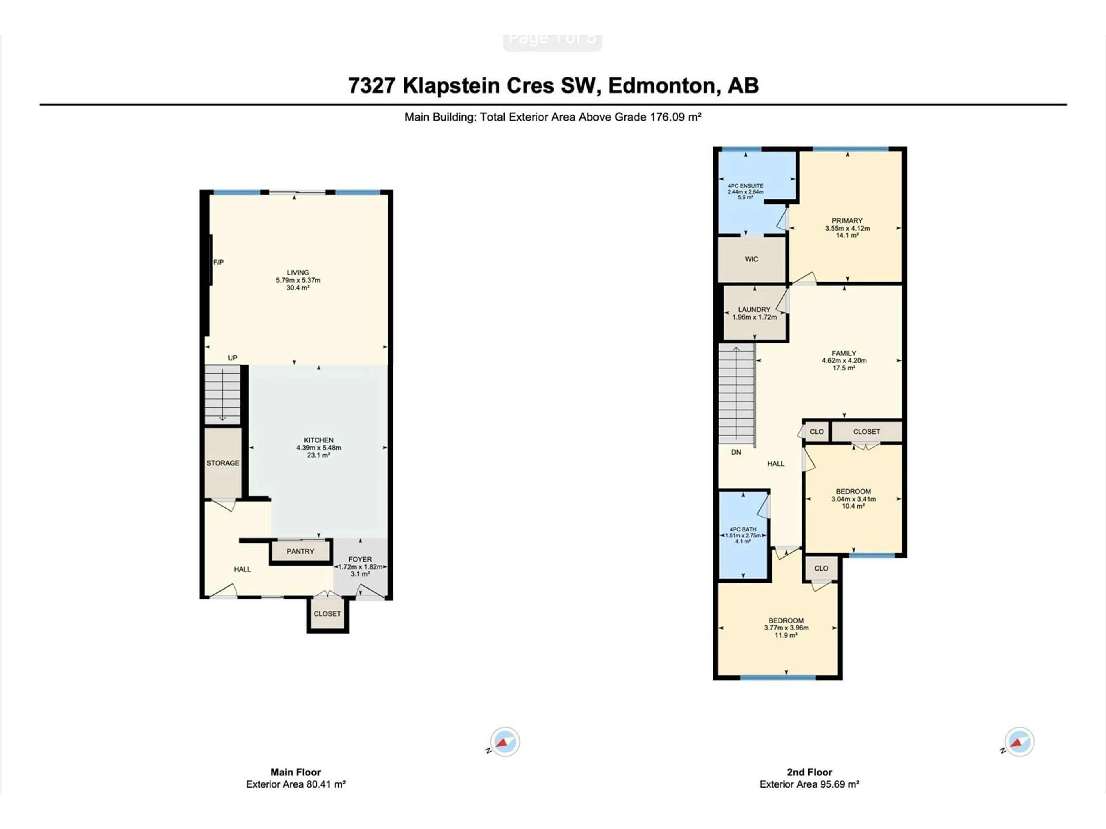 Floor plan for 7327 Klapstein CR SW, Edmonton Alberta T6W5N5