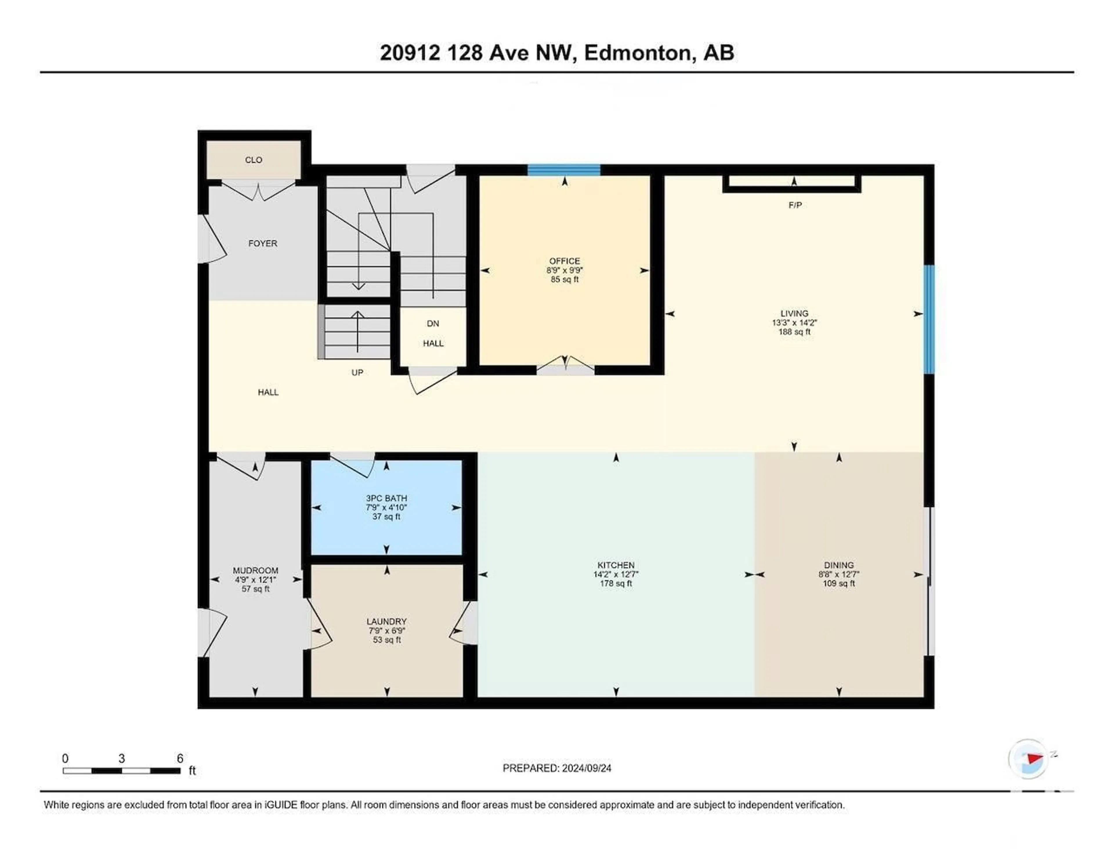 Floor plan for 20912 128 AV NW, Edmonton Alberta T5S0R6