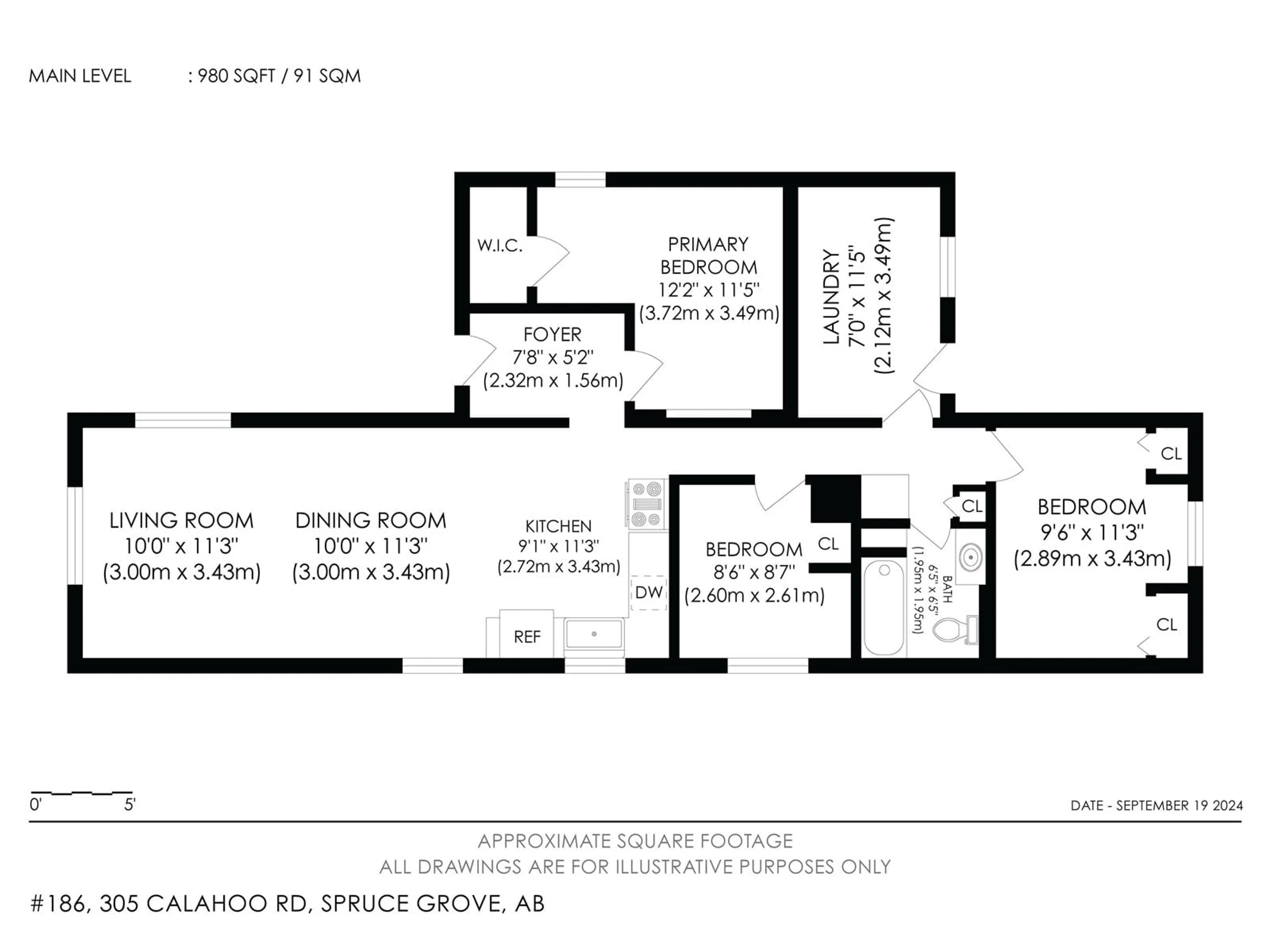 Floor plan for #186 305 Calahoo RD, Spruce Grove Alberta T7X3K9