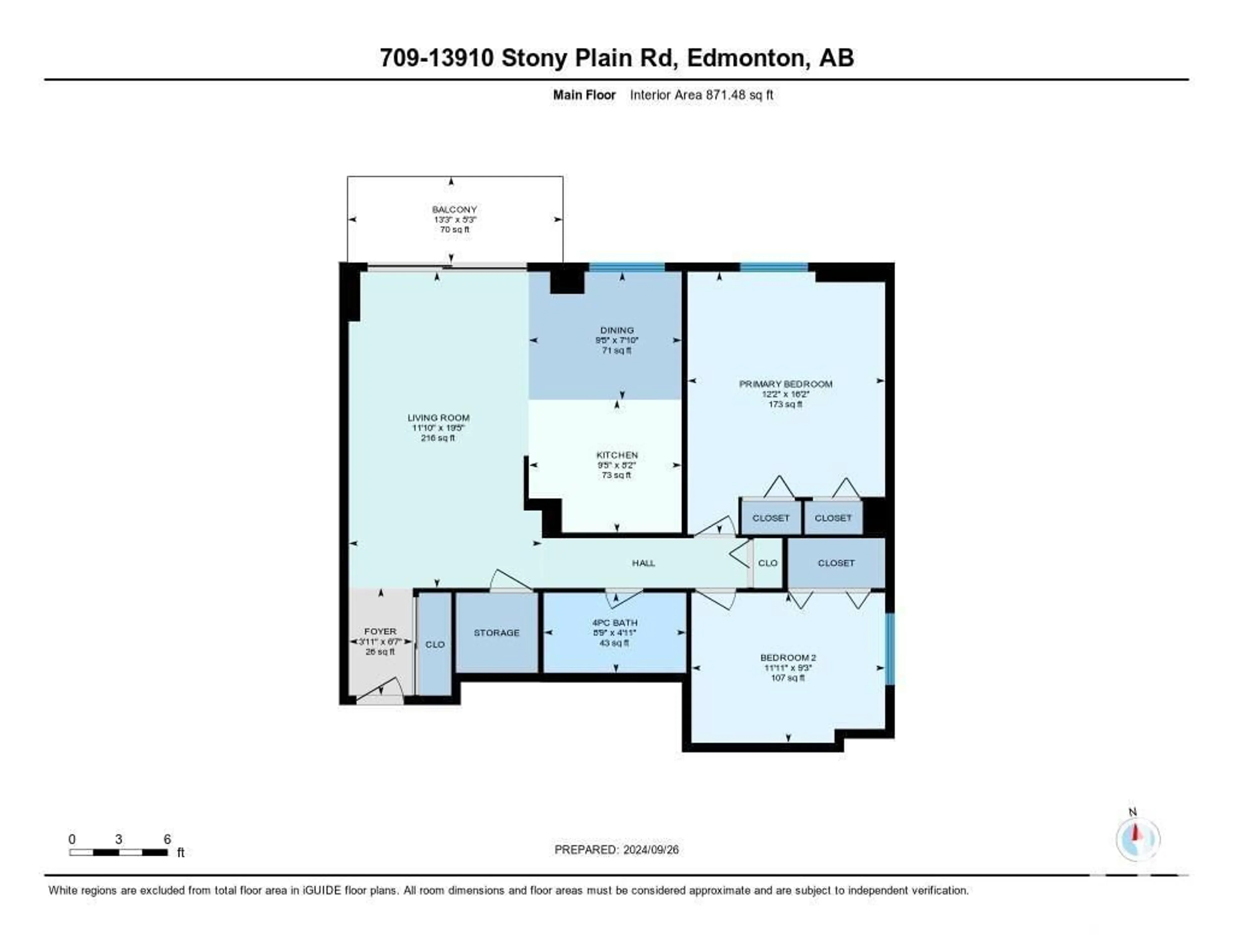 Floor plan for #709 13910 STONY PLAIN RD NW, Edmonton Alberta T5N3R2