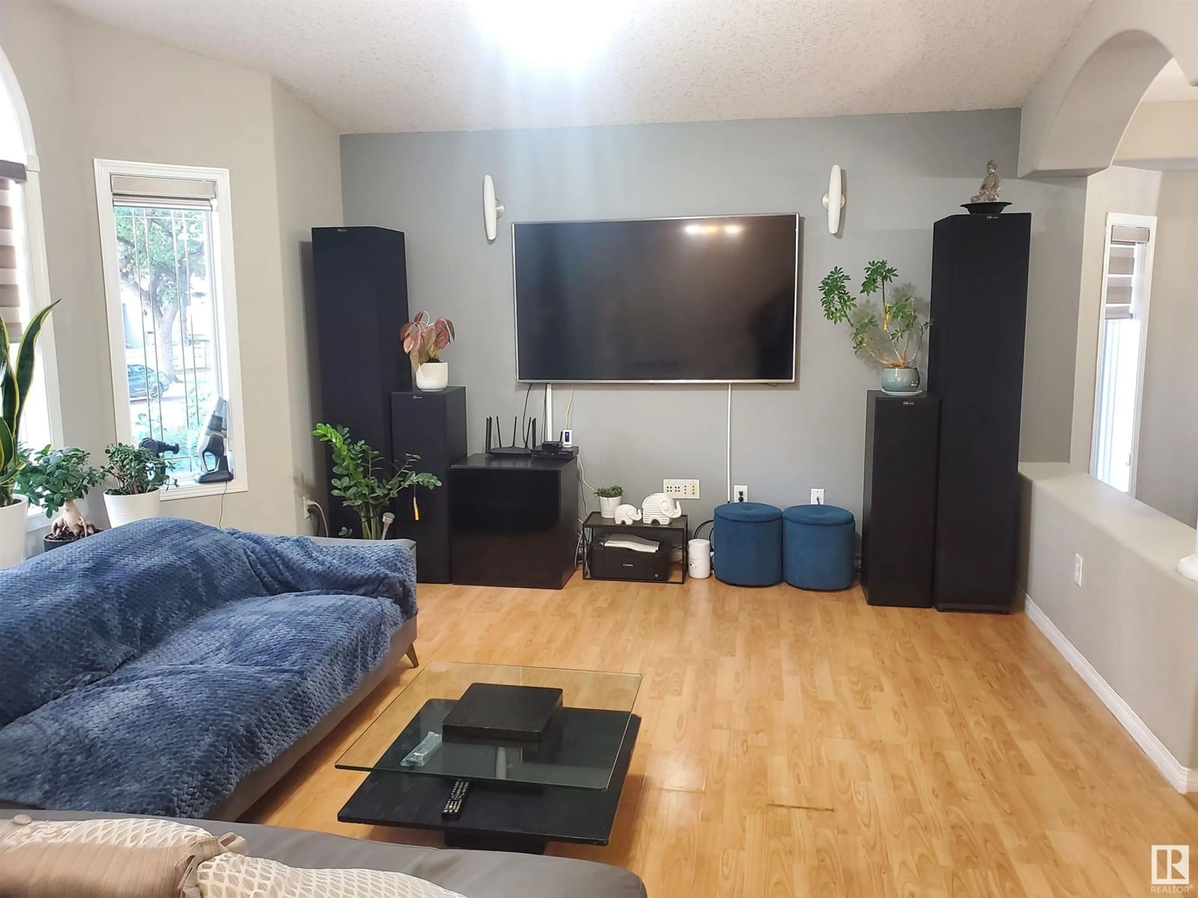 Living room, wood floors for 11517 83 ST NW, Edmonton Alberta T5B2Y6