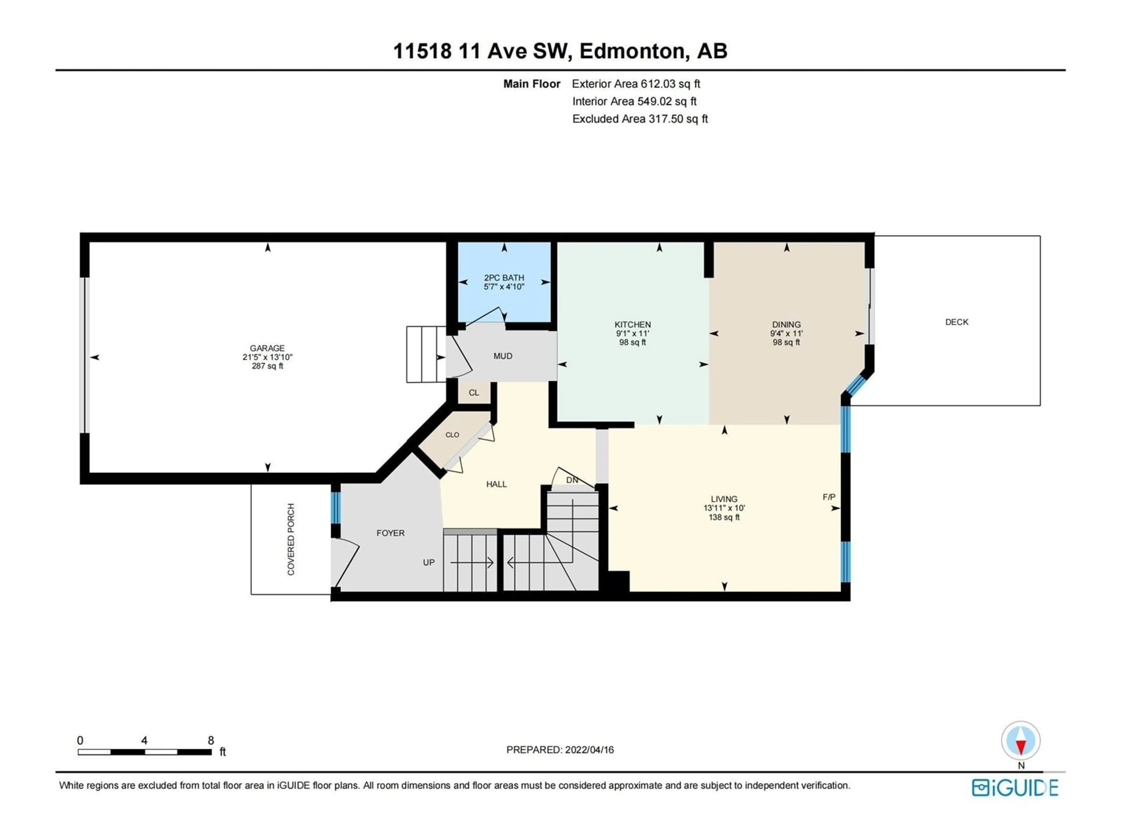 Floor plan for 11518 11 AV SW, Edmonton Alberta T6W1W7