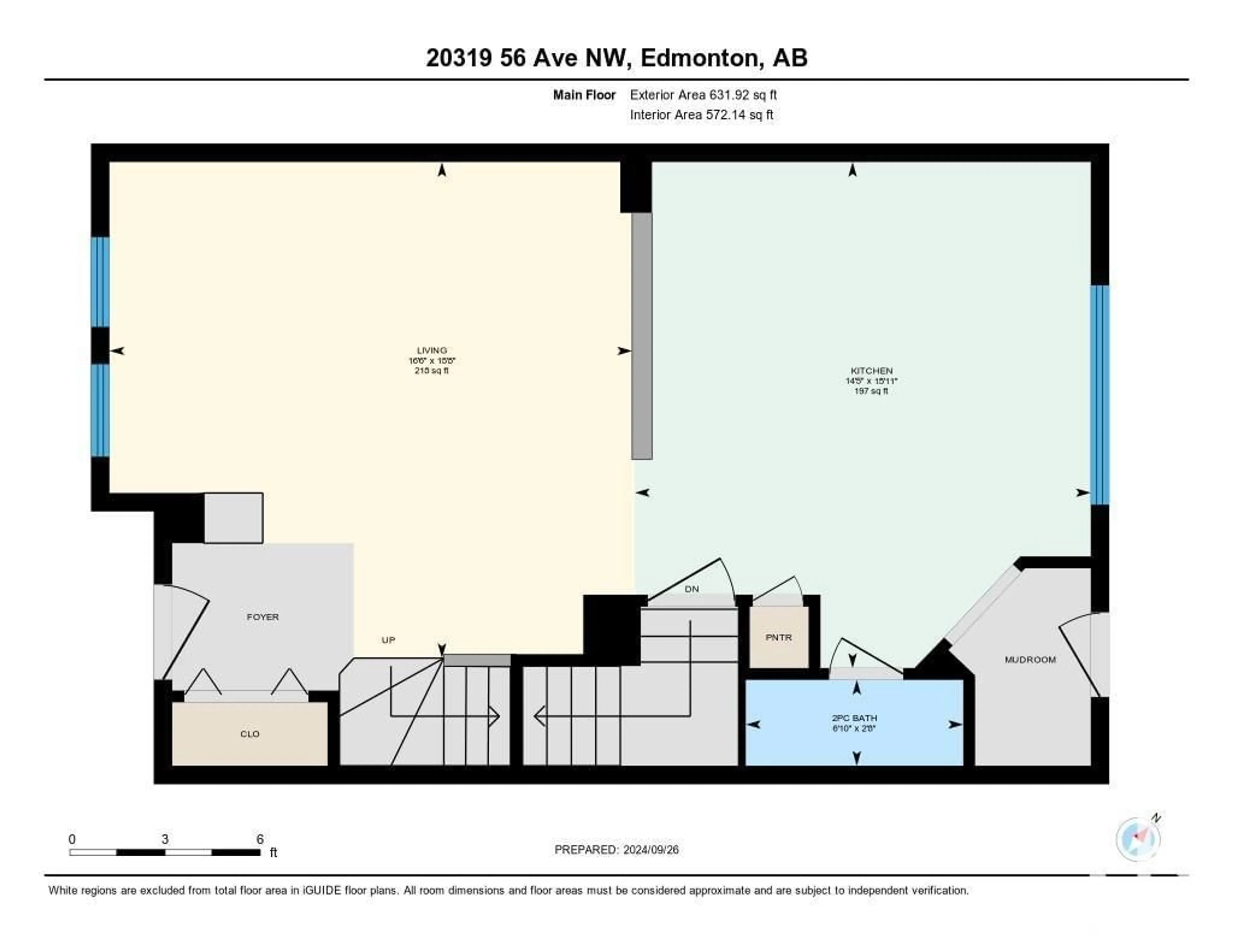 Floor plan for 20319 56 AV NW, Edmonton Alberta T6M0B1