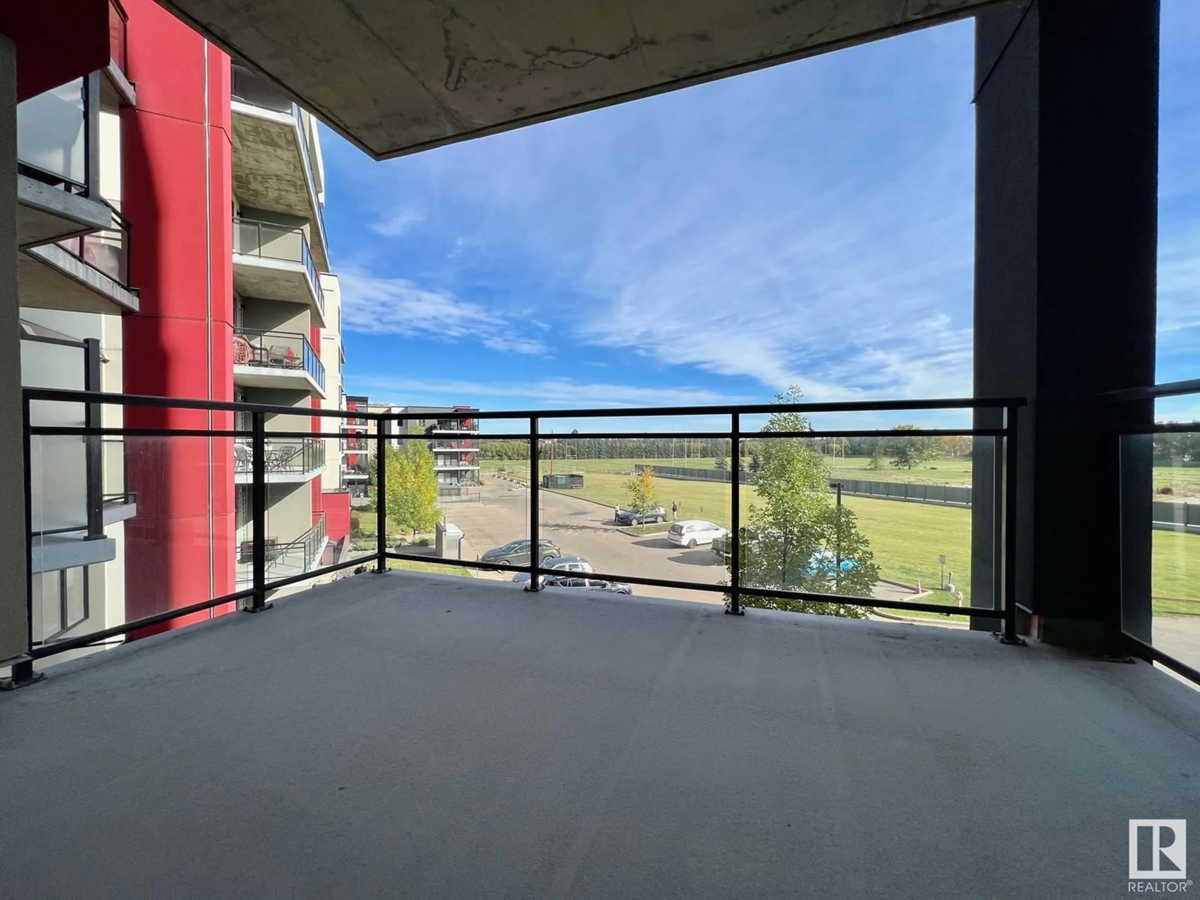 Balcony in the apartment, the street view for #312 11080 ELLERSLIE RD SW, Edmonton Alberta T6W2C2