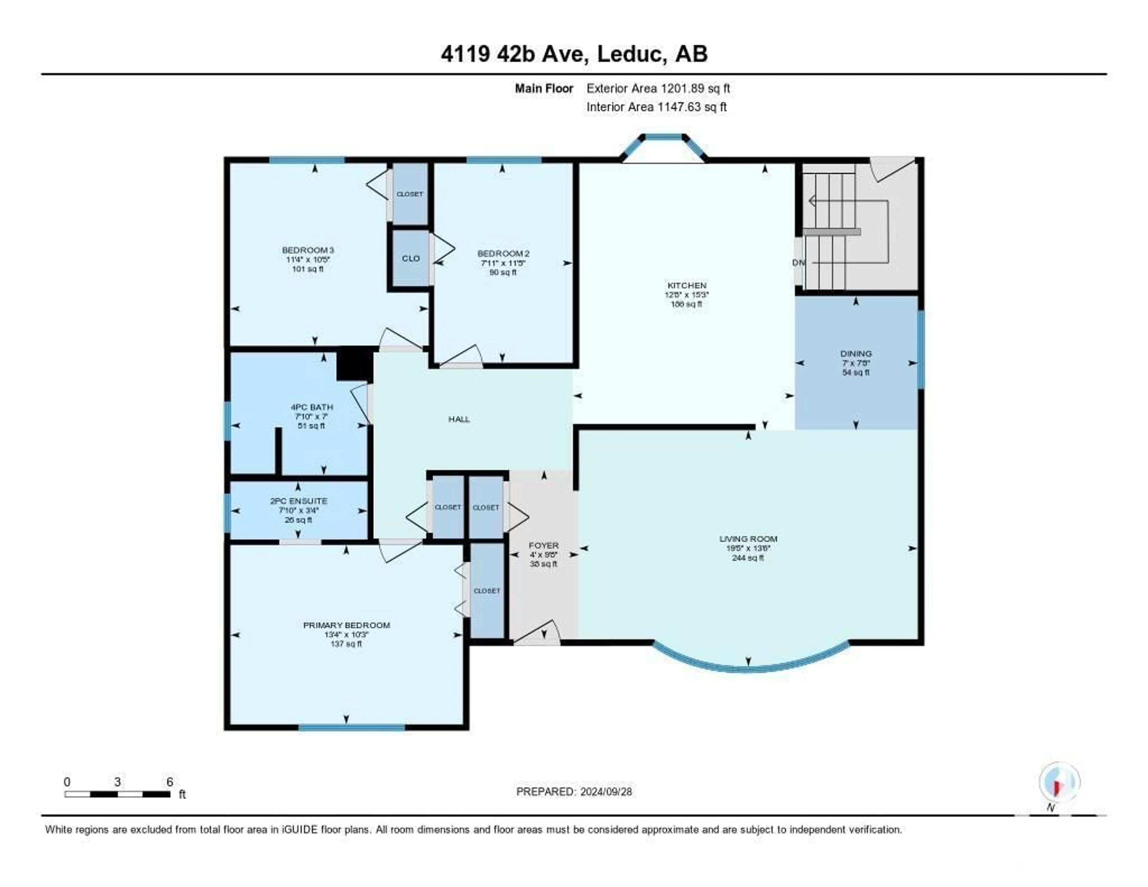 Floor plan for 4119 42B AV, Leduc Alberta T9E4S9