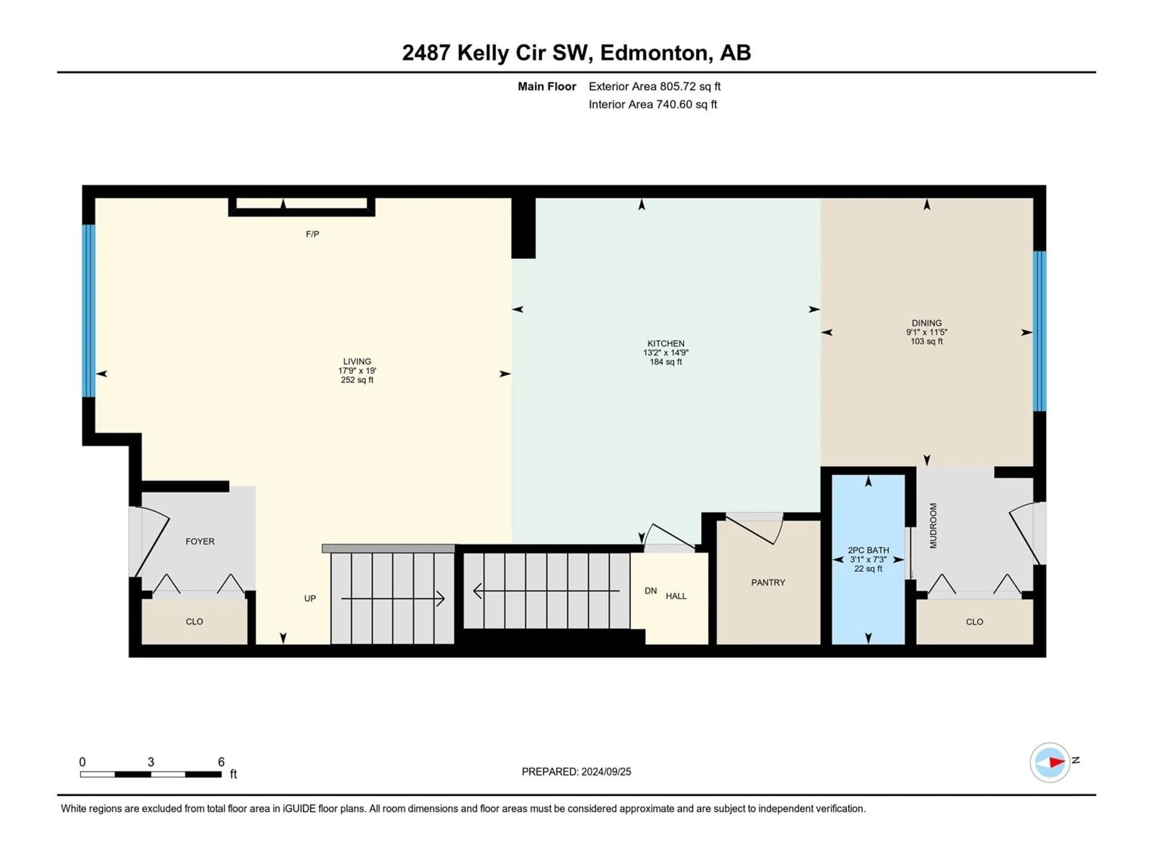 Floor plan for 2487 KELLY CIRCLE CI SW, Edmonton Alberta T6W4K2