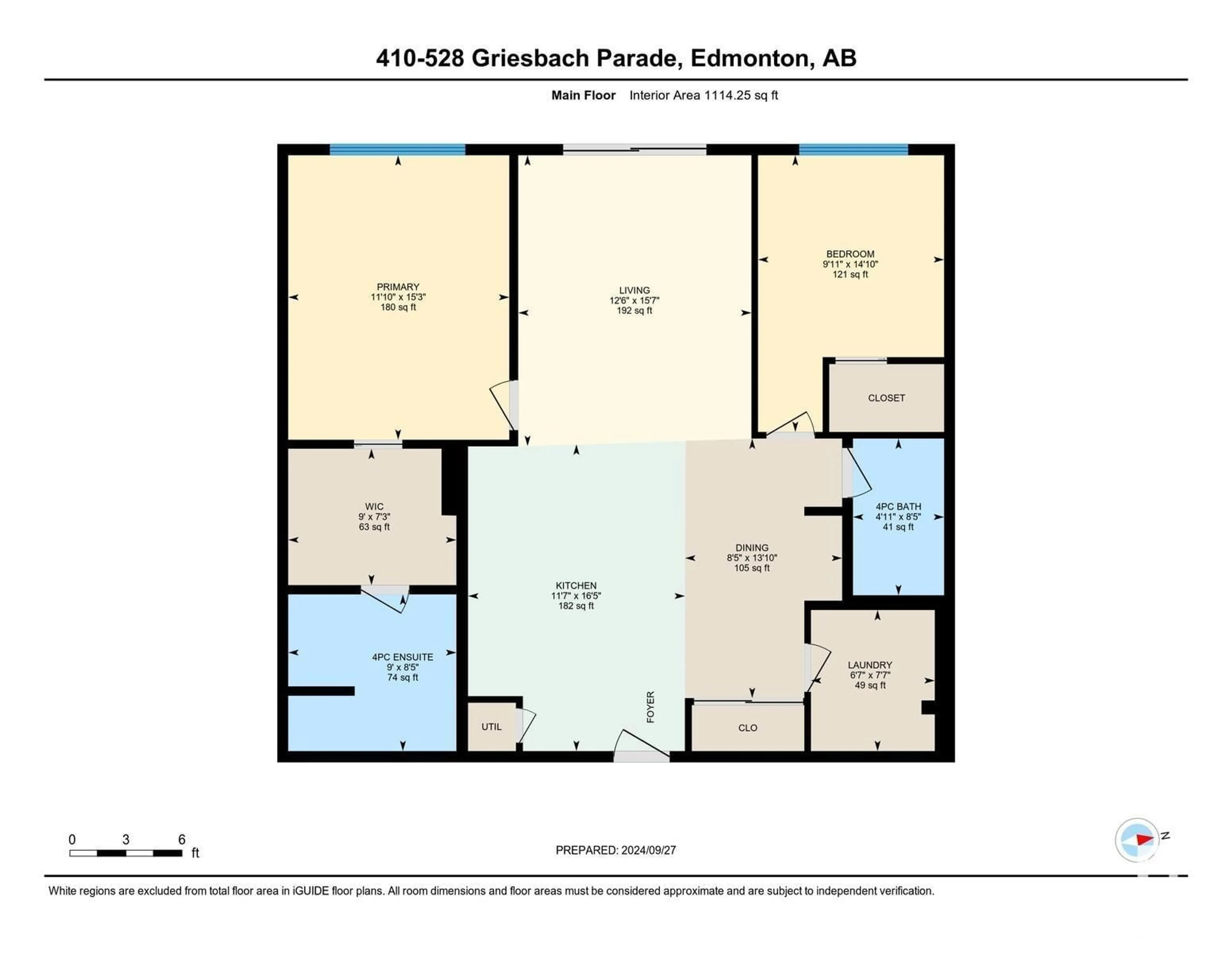 Floor plan for #410 528 GRIESBACH PARADE PR NW, Edmonton Alberta T5E6X2