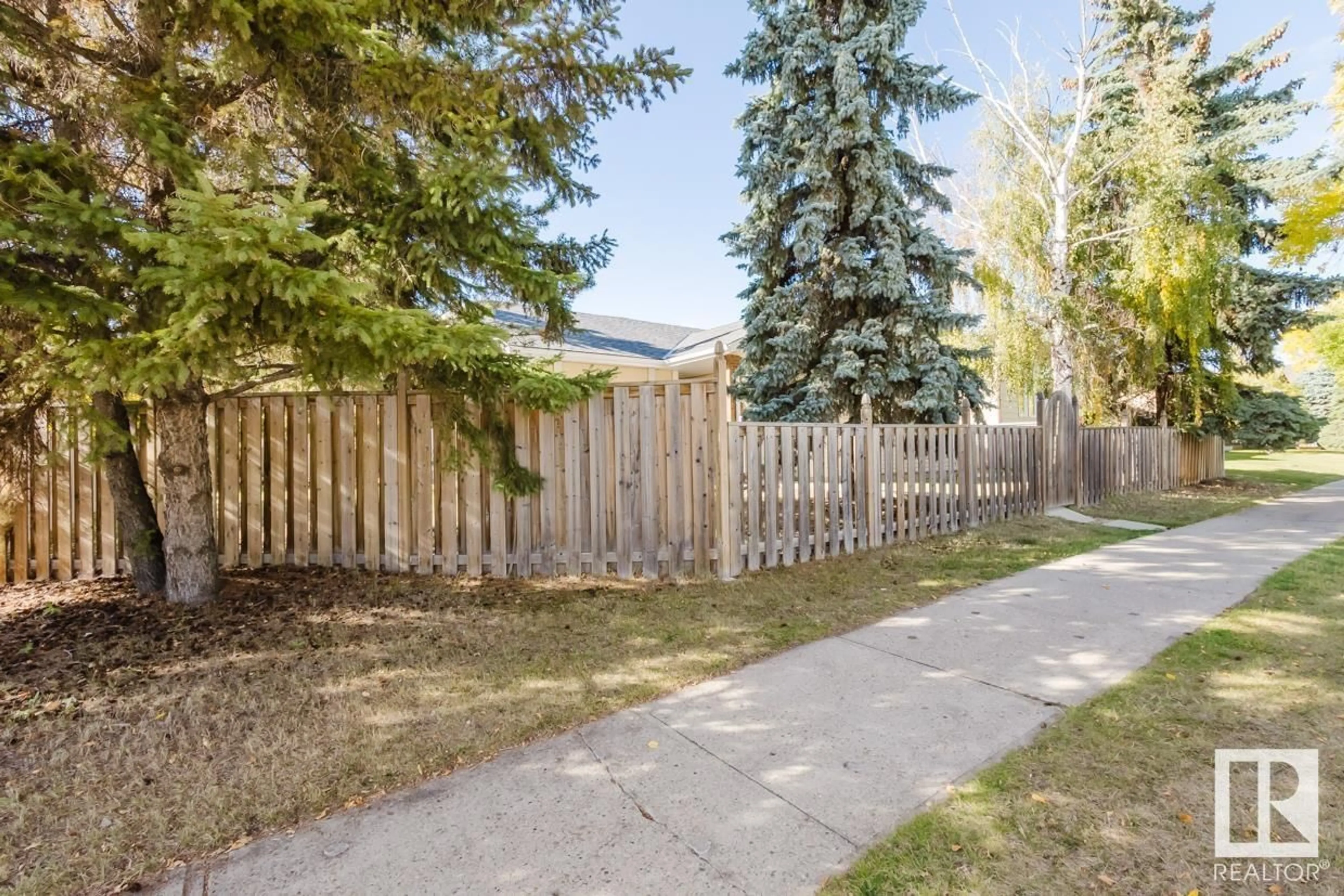 Patio, the fenced backyard for 16806 91 ST NW, Edmonton Alberta T5Z1W6