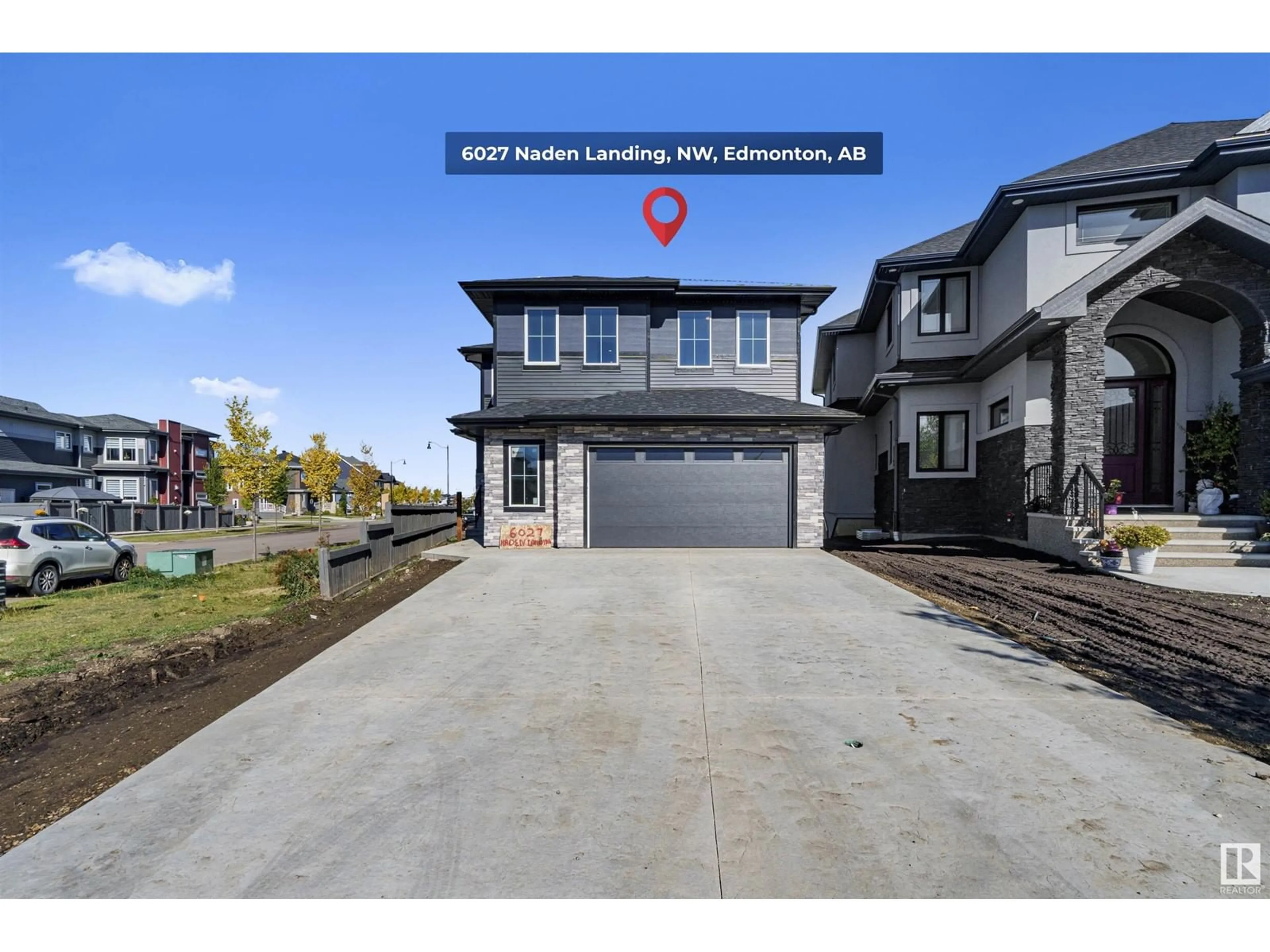 Frontside or backside of a home, the street view for 6027 naden landing NW, Edmonton Alberta T5E6X9