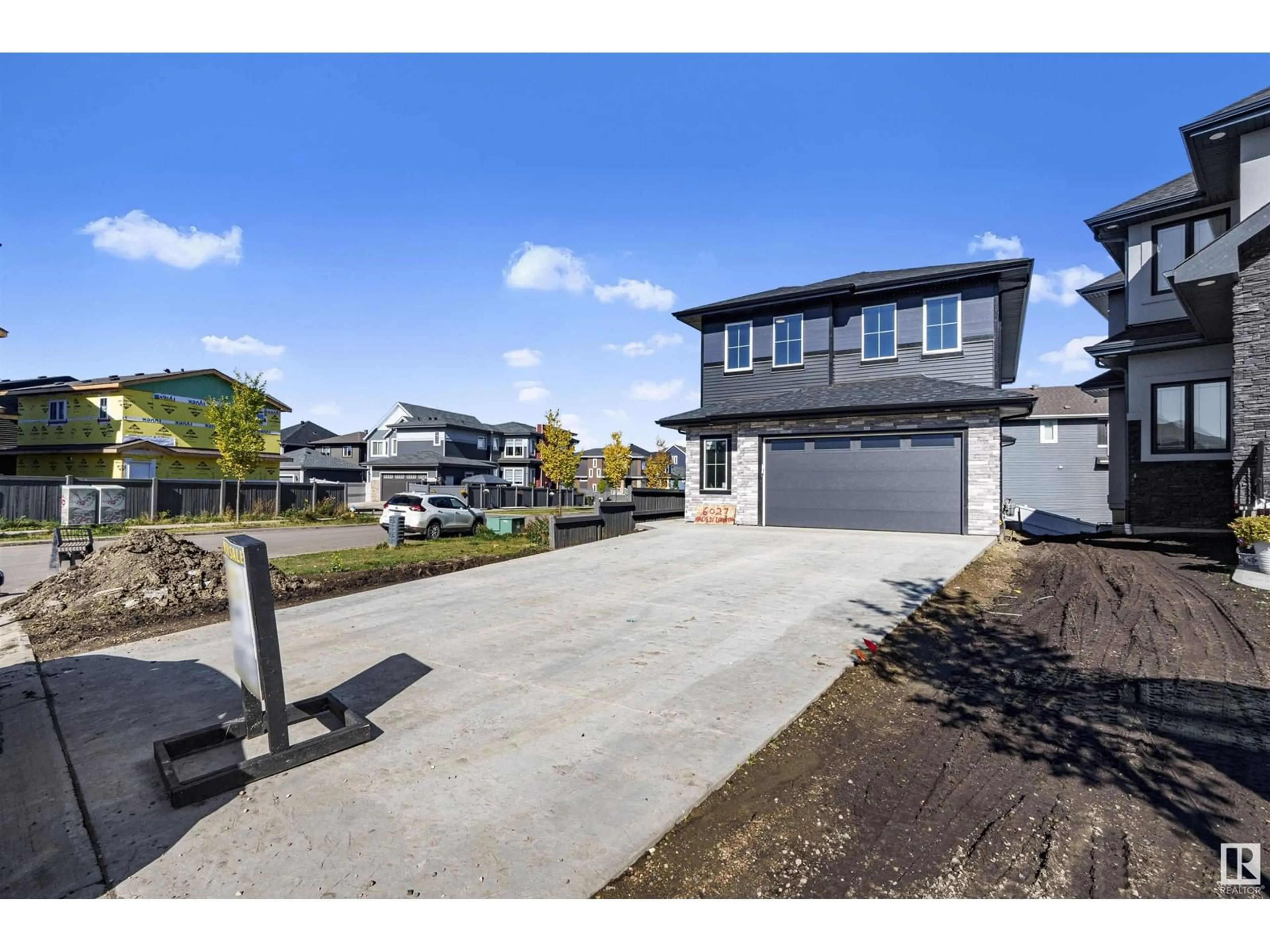 Frontside or backside of a home, the fenced backyard for 6027 naden landing NW, Edmonton Alberta T5E6X9