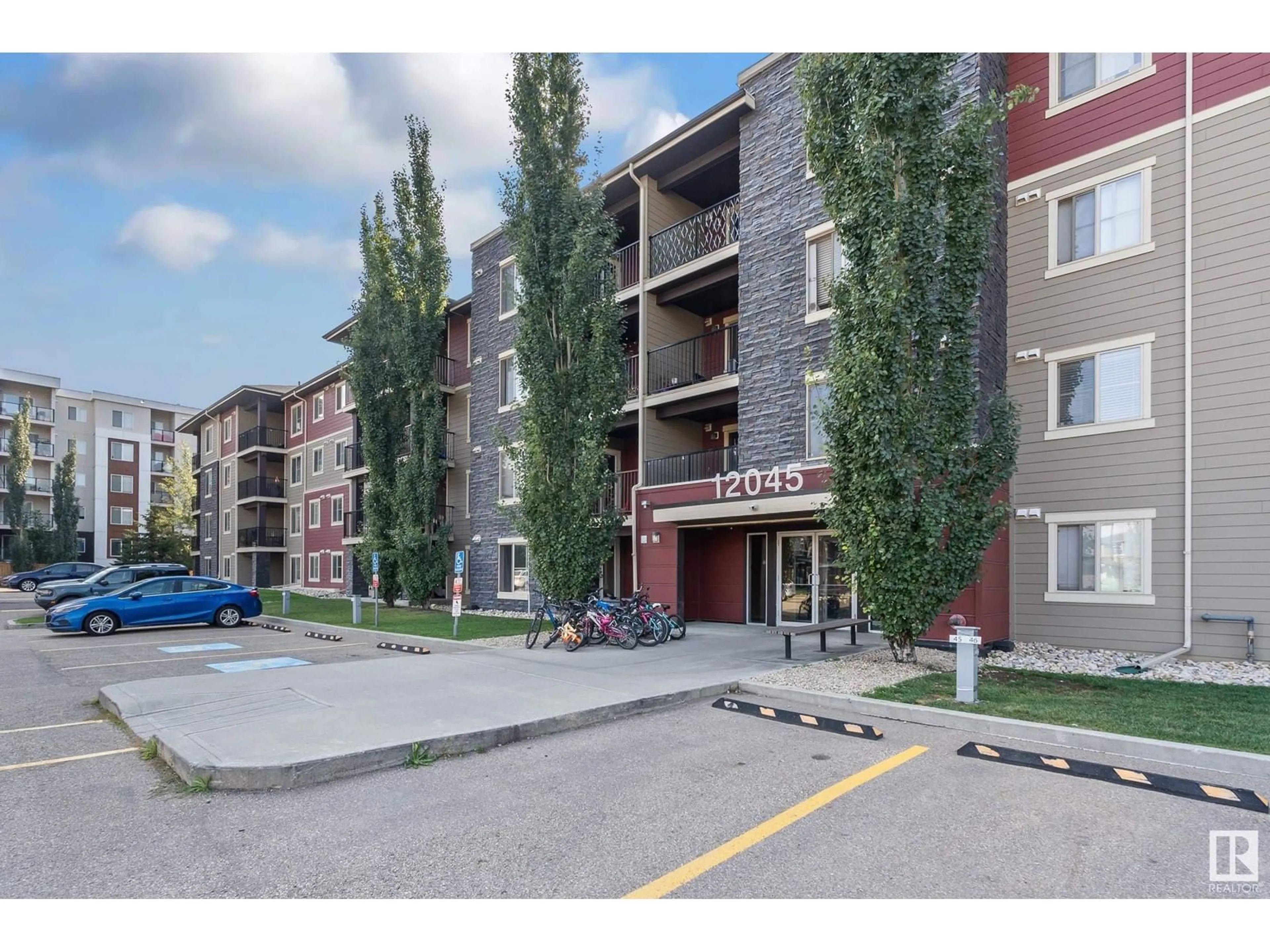 A pic from exterior of the house or condo, the street view for #312 12045 22 AV SW, Edmonton Alberta T6W2Y2