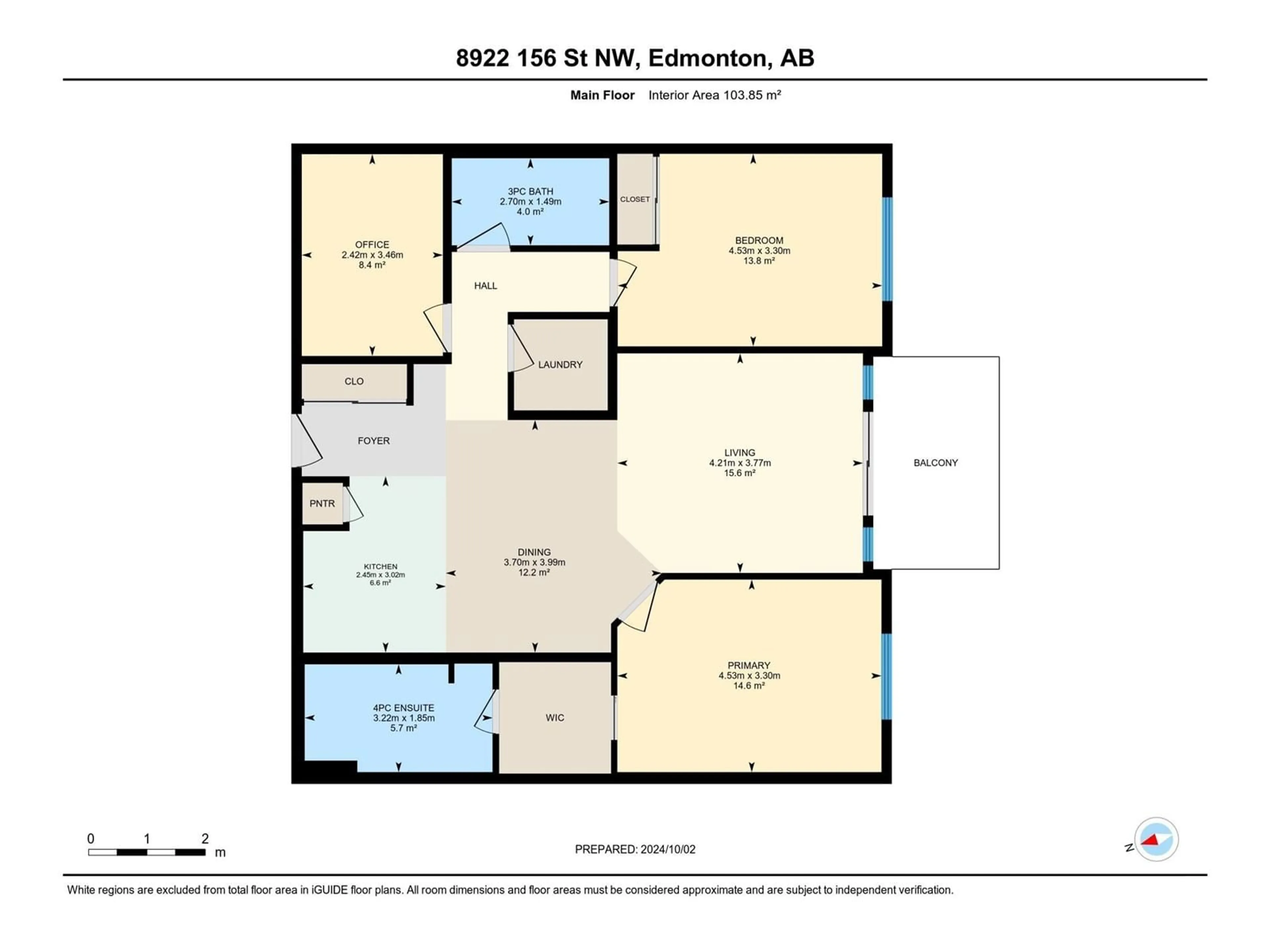 Floor plan for #307 8922 156 ST NW, Edmonton Alberta T5R5Z3