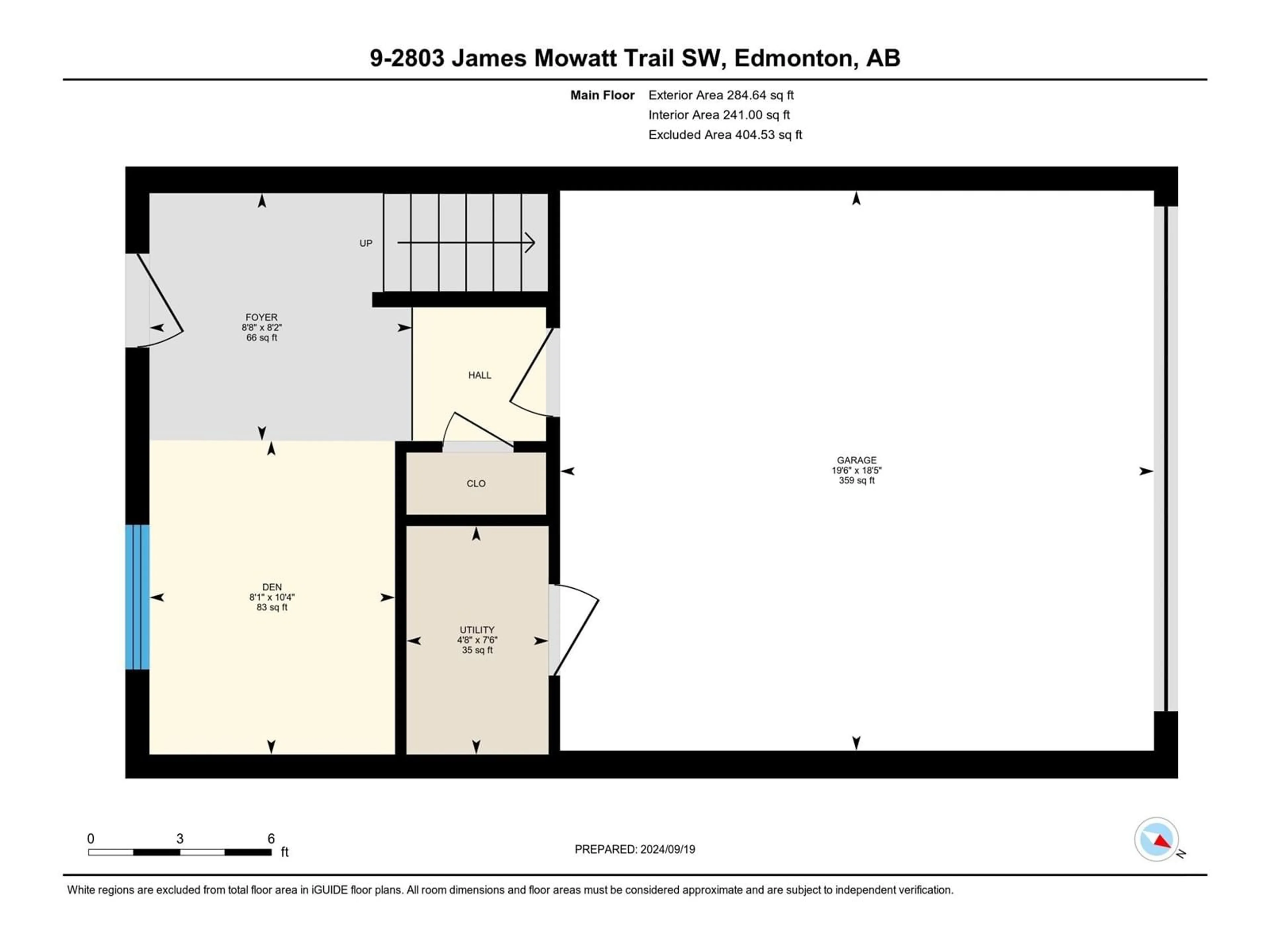 Floor plan for #9 2803 JAMES MOWATT TR SW, Edmonton Alberta T6W2P5