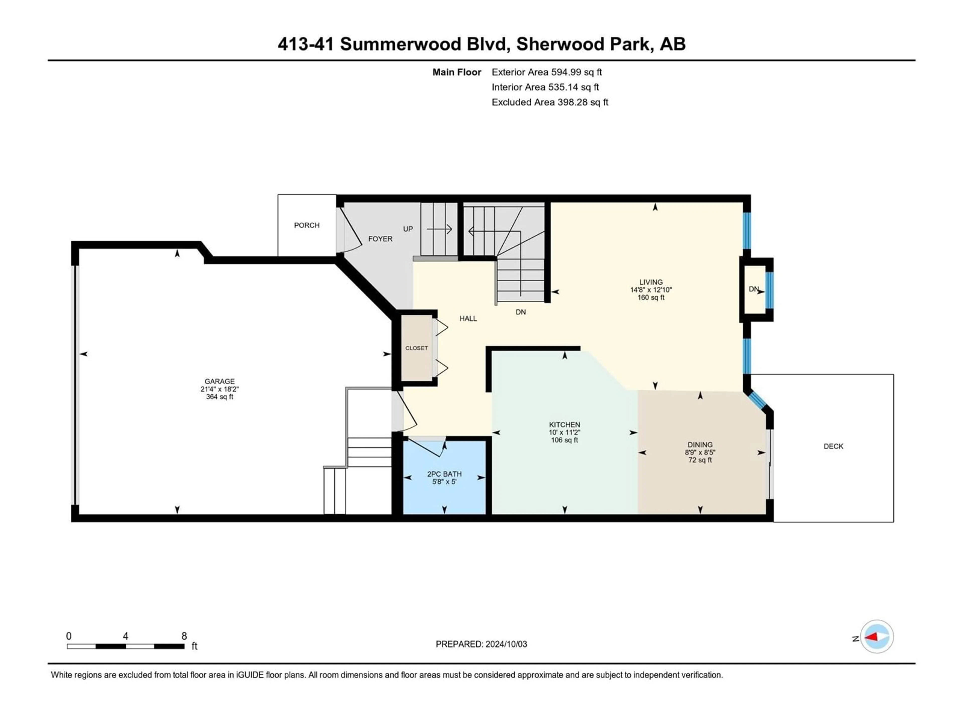 Floor plan for #413 41 SUMMERWOOD BV, Sherwood Park Alberta T8H0C8