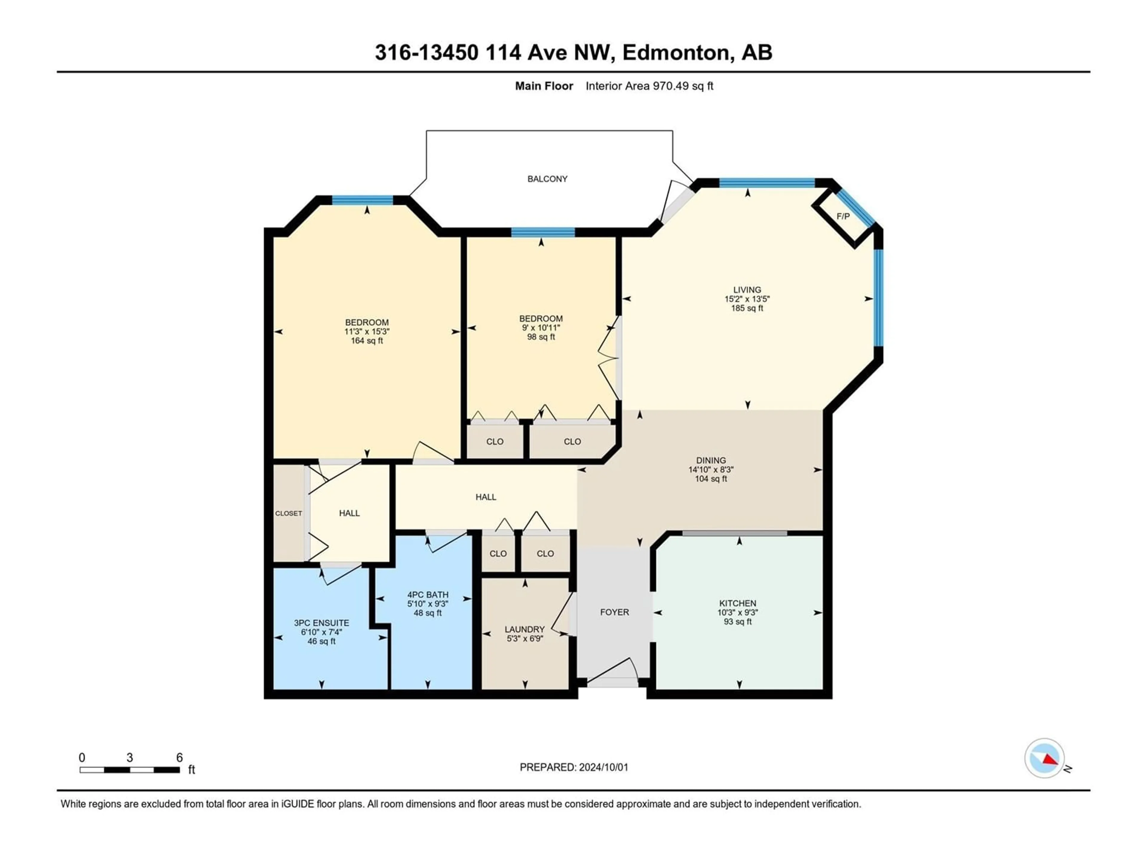 Floor plan for #316 13450 114 AV NW, Edmonton Alberta T5M4C4