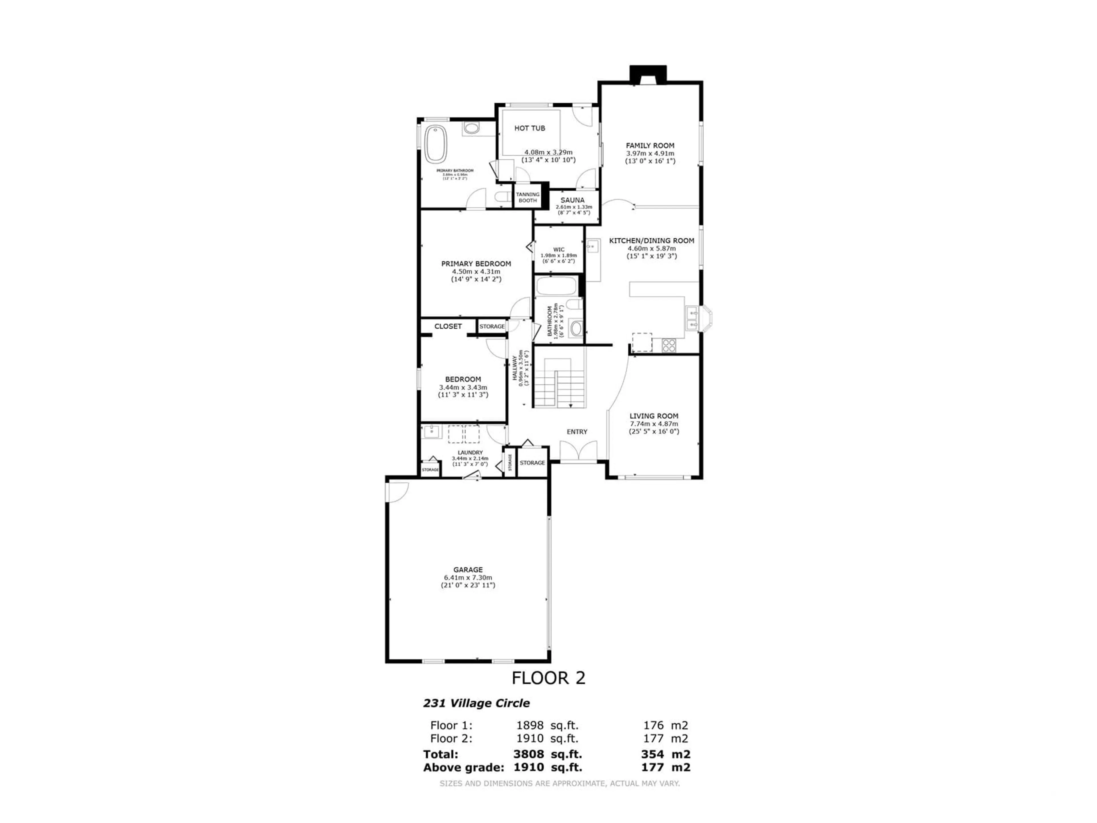 Floor plan for 231 VILLAGE CI, Sherwood Park Alberta T8A5A1