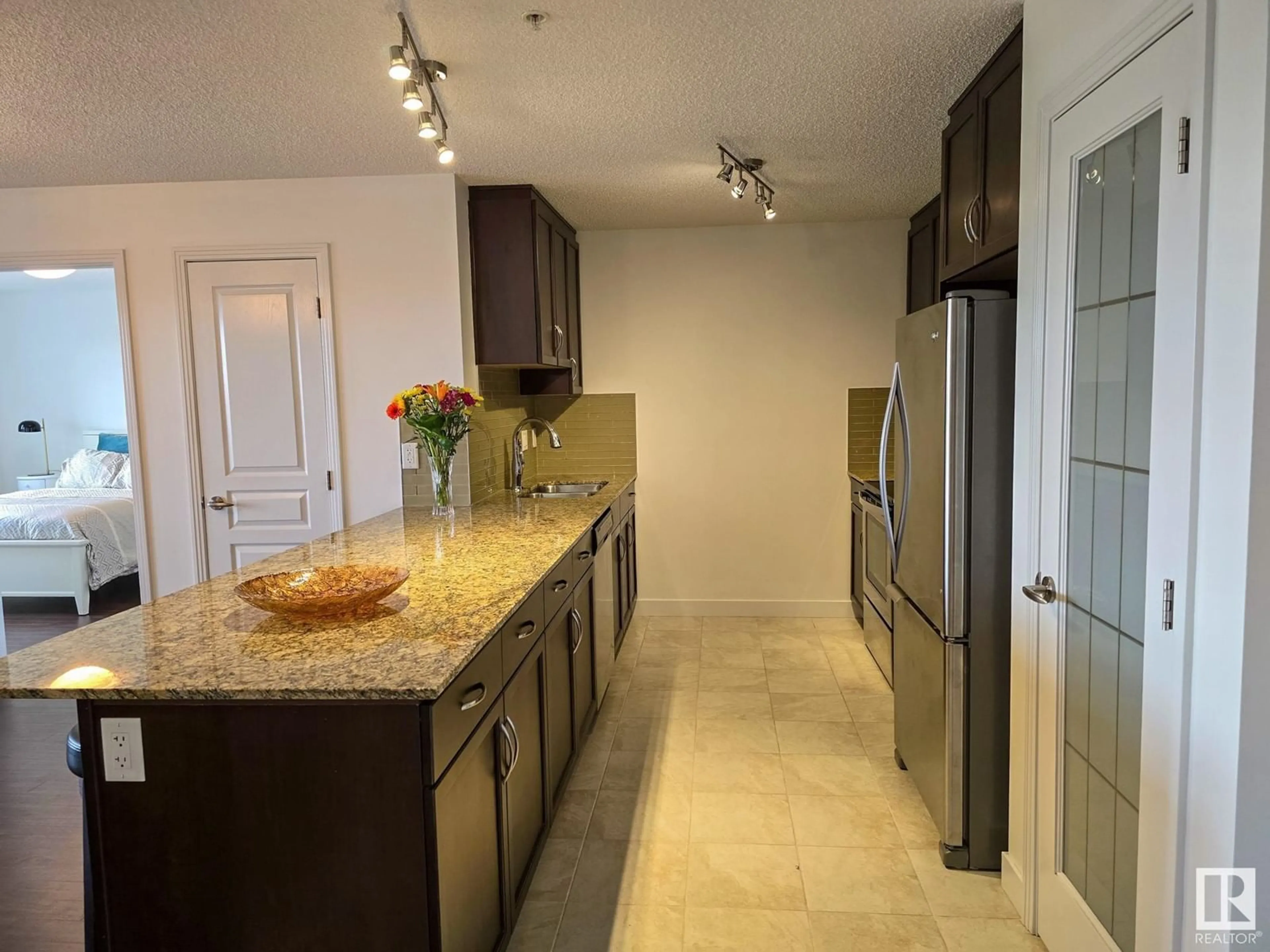 Kitchen, wood floors for #308 7021 SOUTH TERWILLEGAR DR NW, Edmonton Alberta T6R0W5