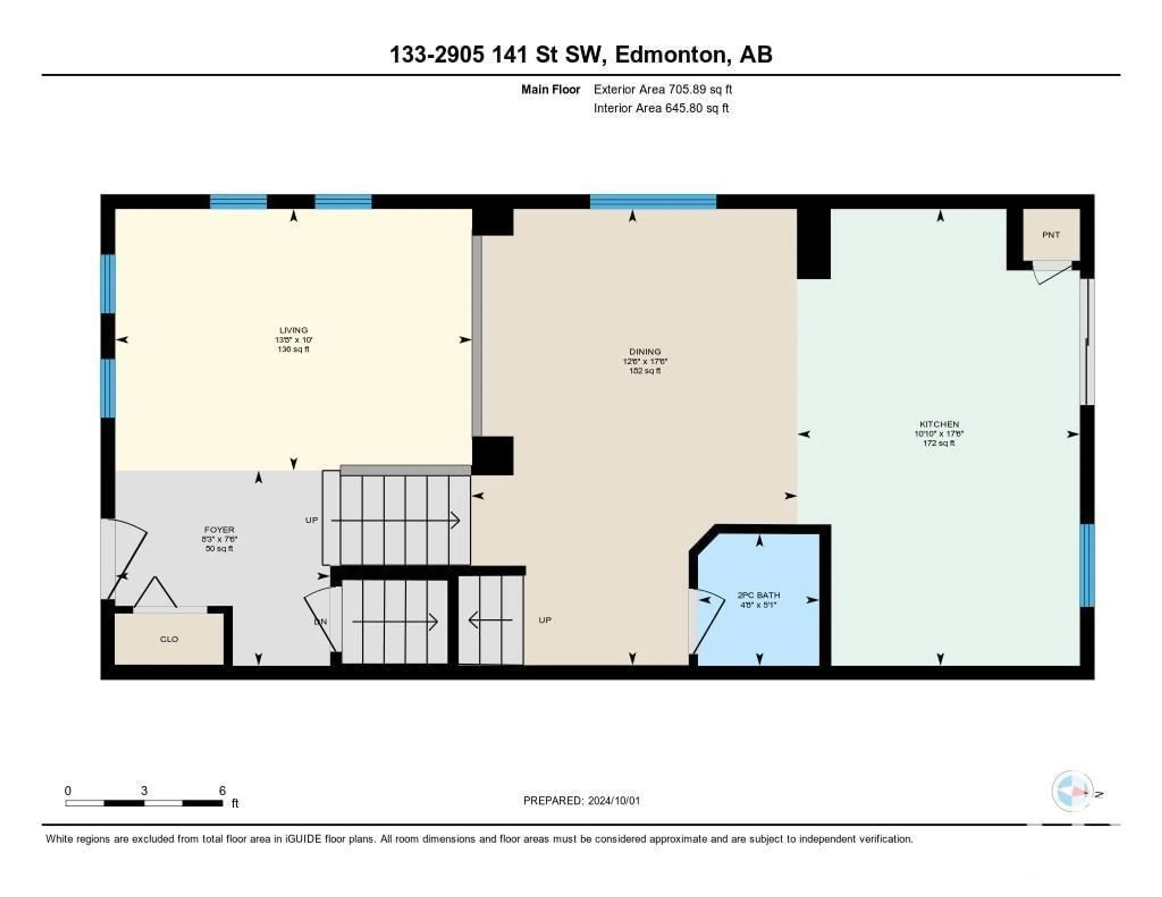 Floor plan for #133 2905 141 Street SW, Edmonton Alberta T6W3M4