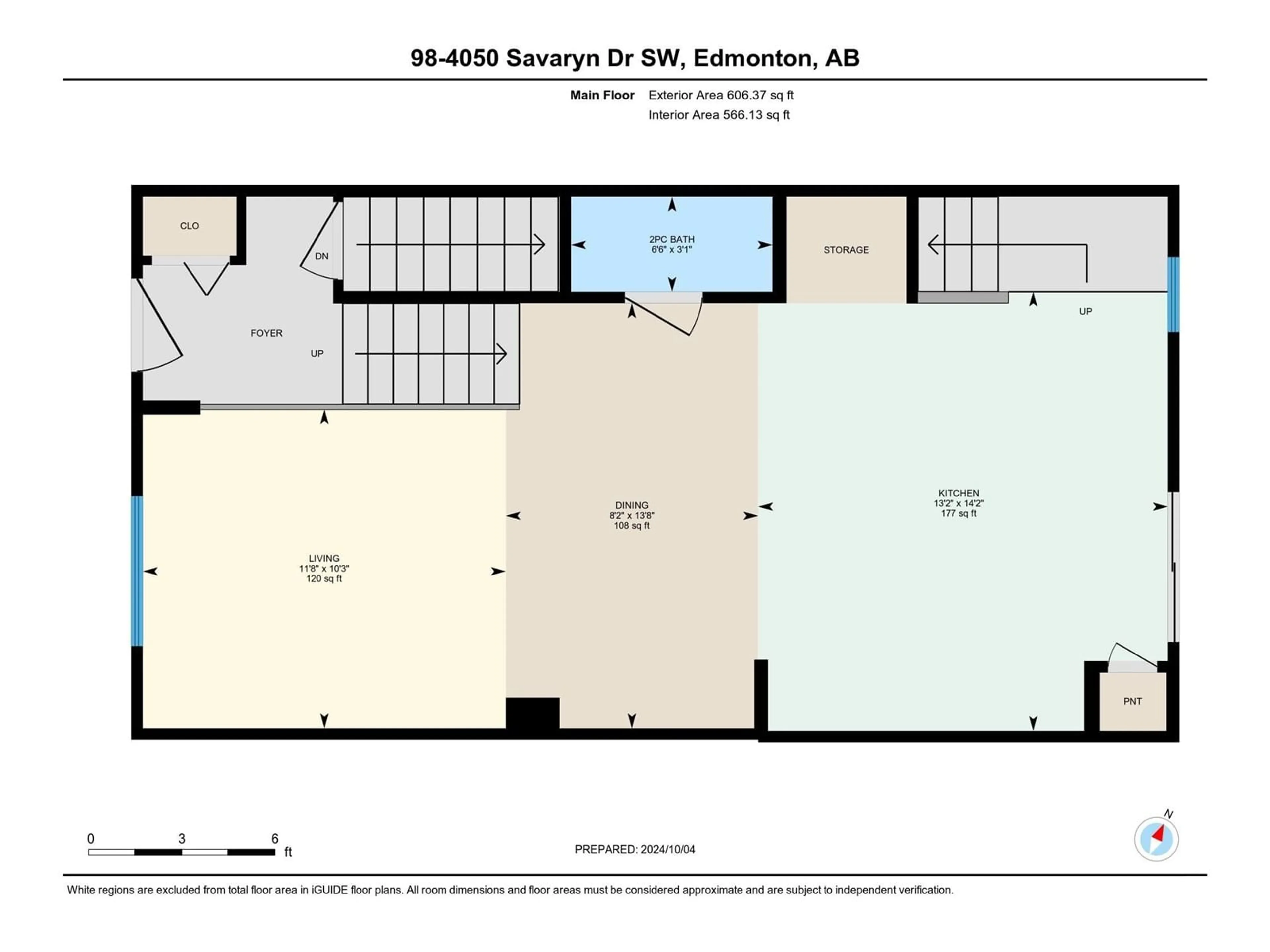 Floor plan for #98 4050 SAVARYN DR SW, Edmonton Alberta T6X1R8