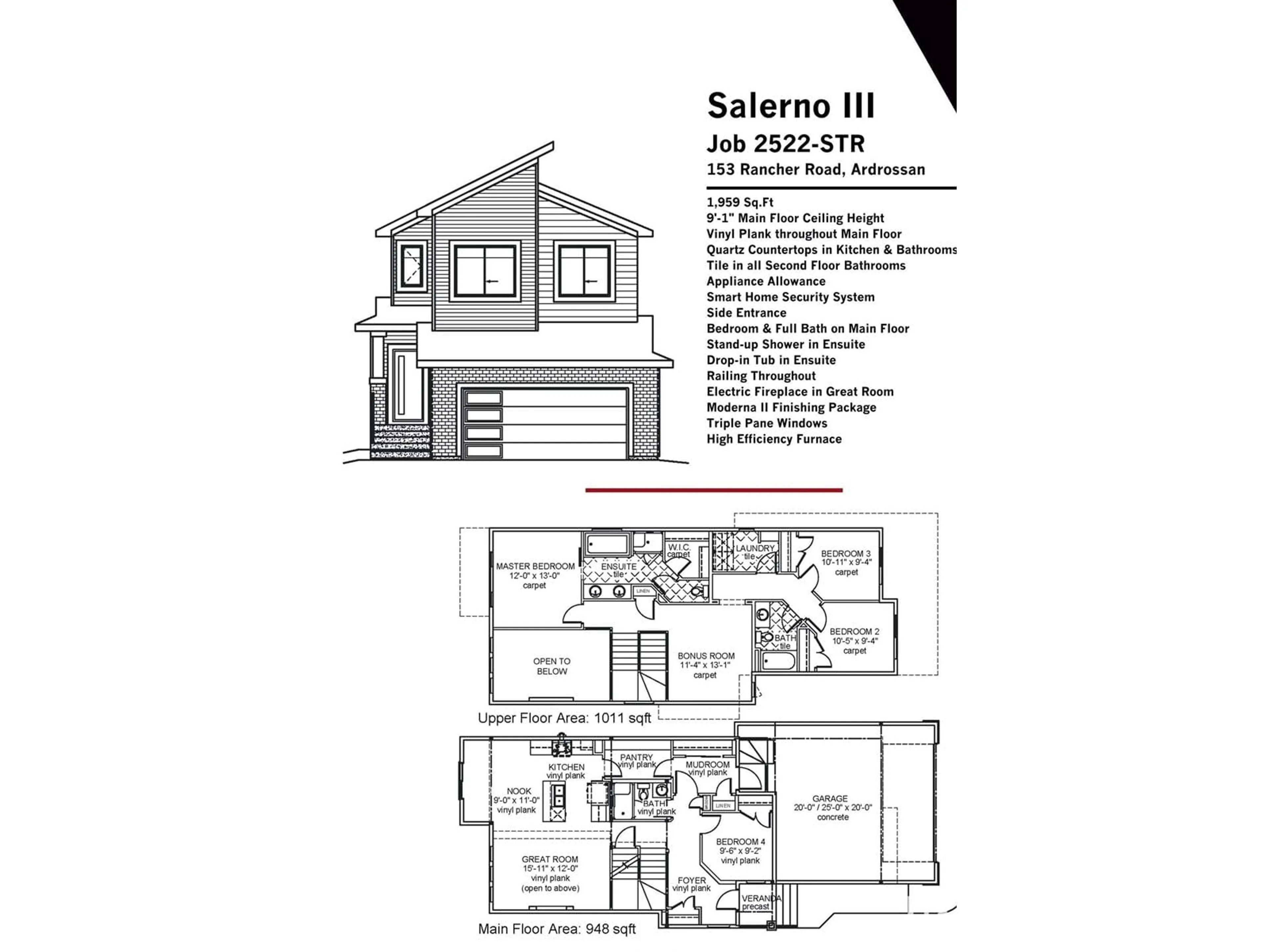 Floor plan for 153 Rancher RD, Ardrossan Alberta T8E2E4