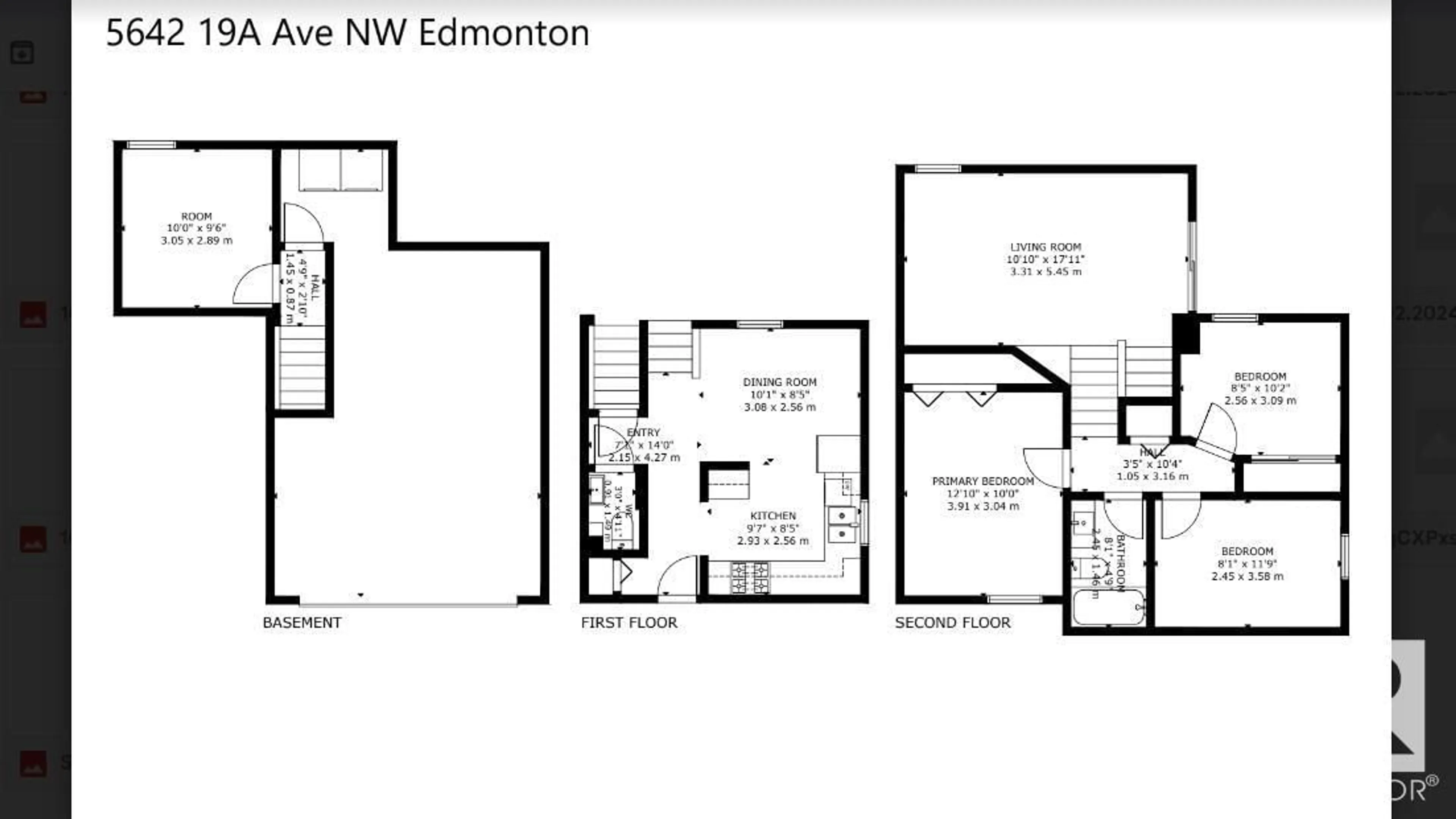 Floor plan for 5642 19A AV NW, Edmonton Alberta T6L2B9