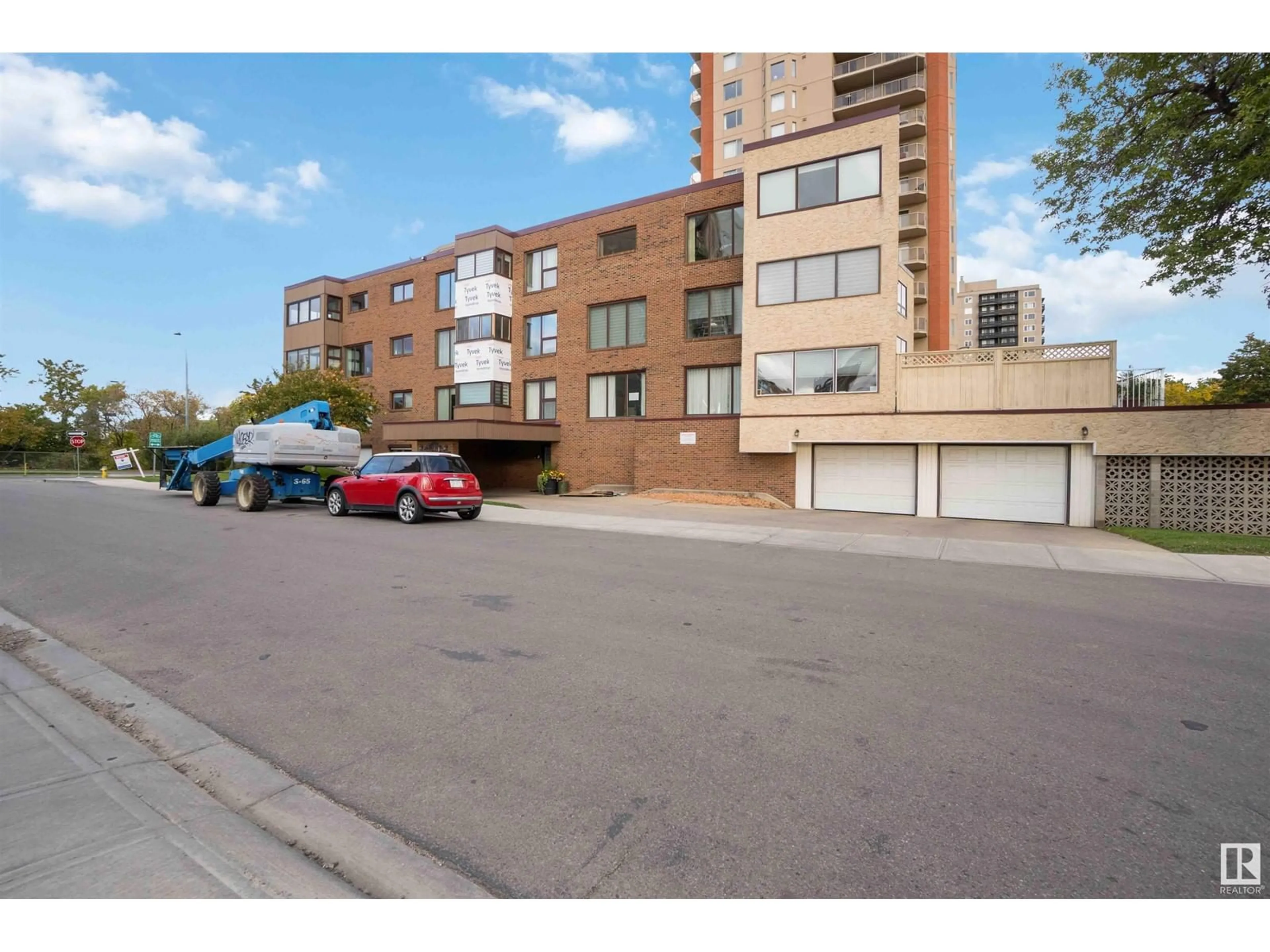 A pic from exterior of the house or condo, the street view for #305 8707 107 ST NW, Edmonton Alberta T6E5J5