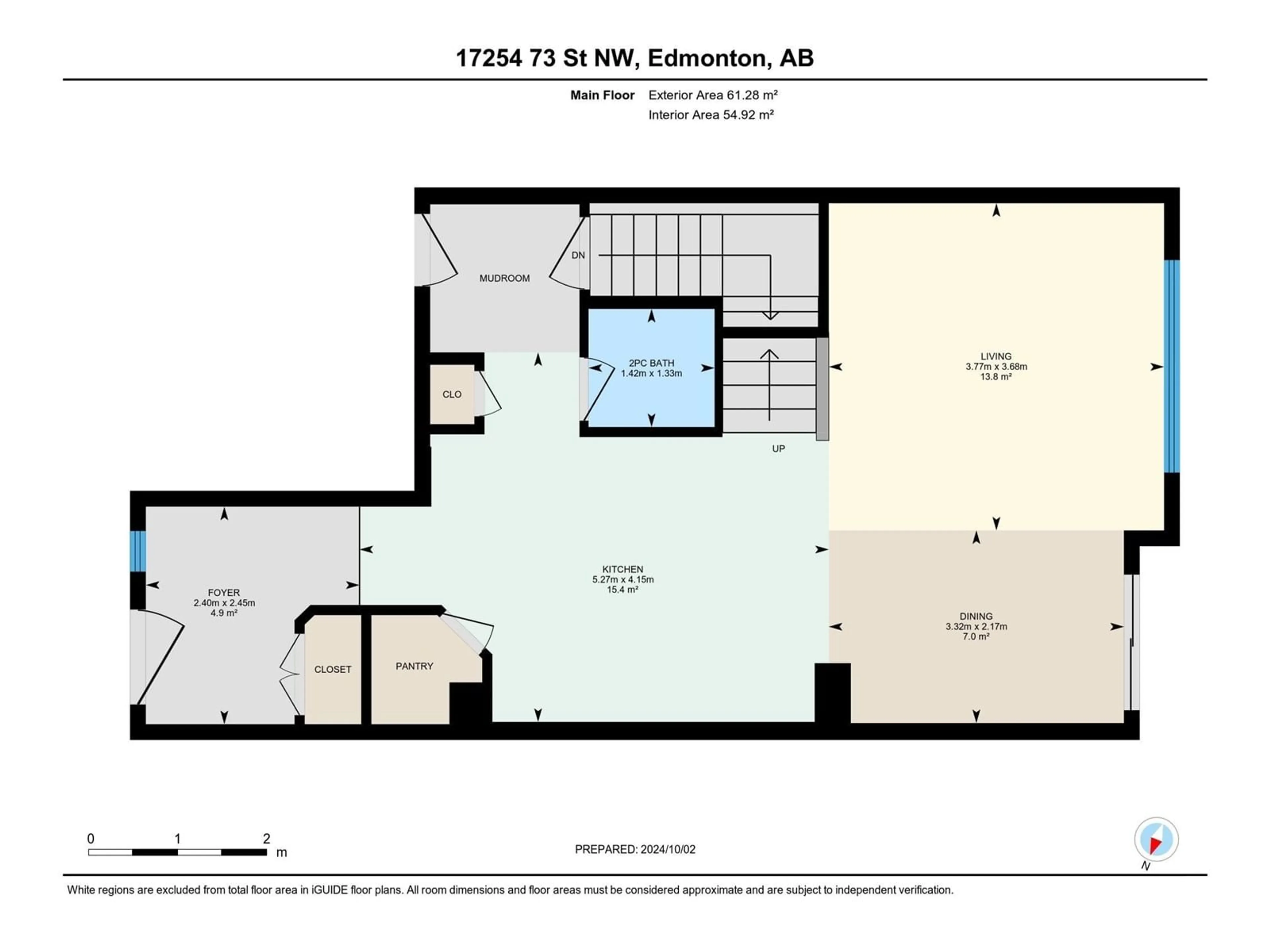 Floor plan for 17254 73 ST NW, Edmonton Alberta T5Z0L3