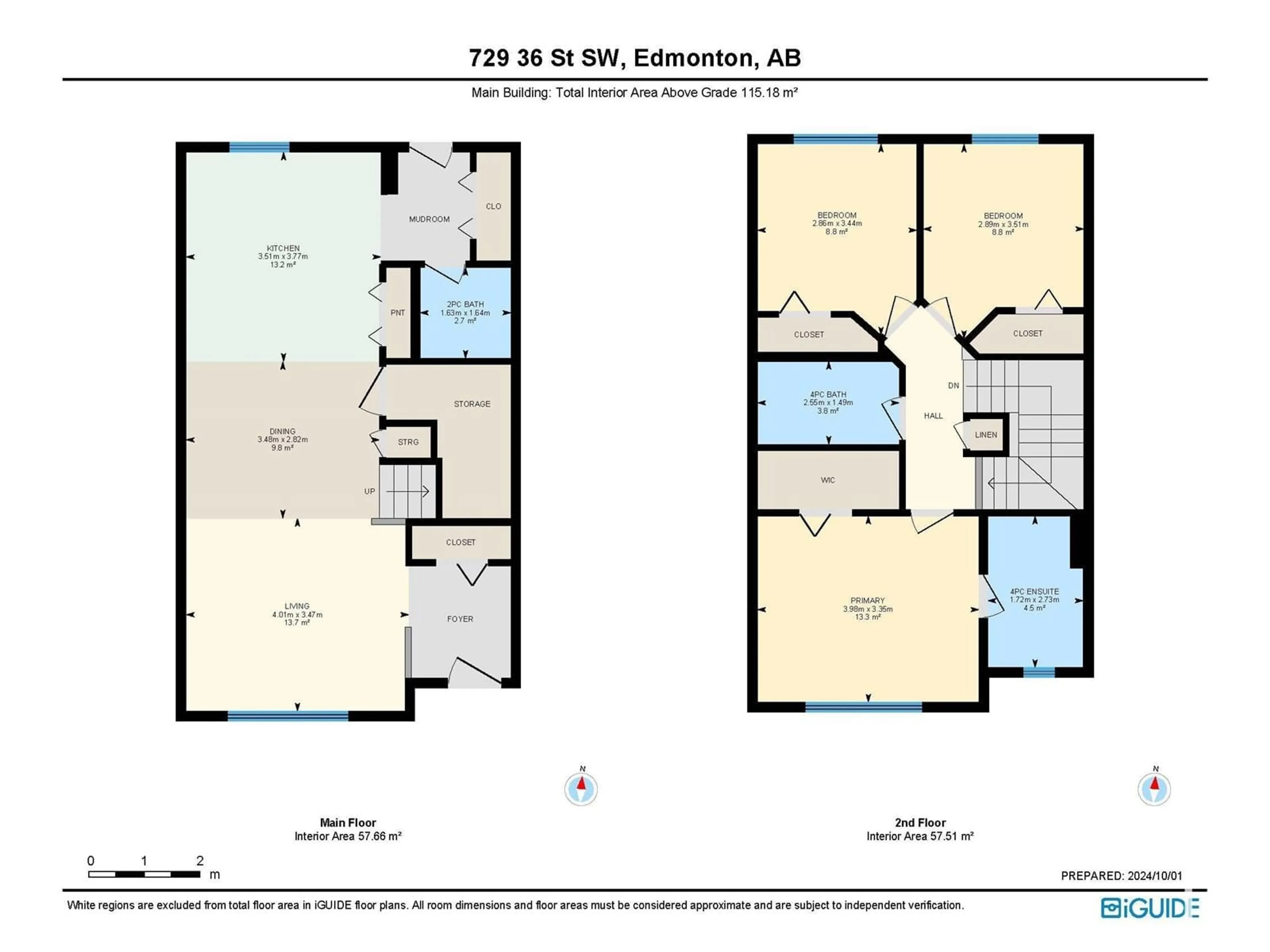 Floor plan for 729 36 ST SW, Edmonton Alberta T6X2G6