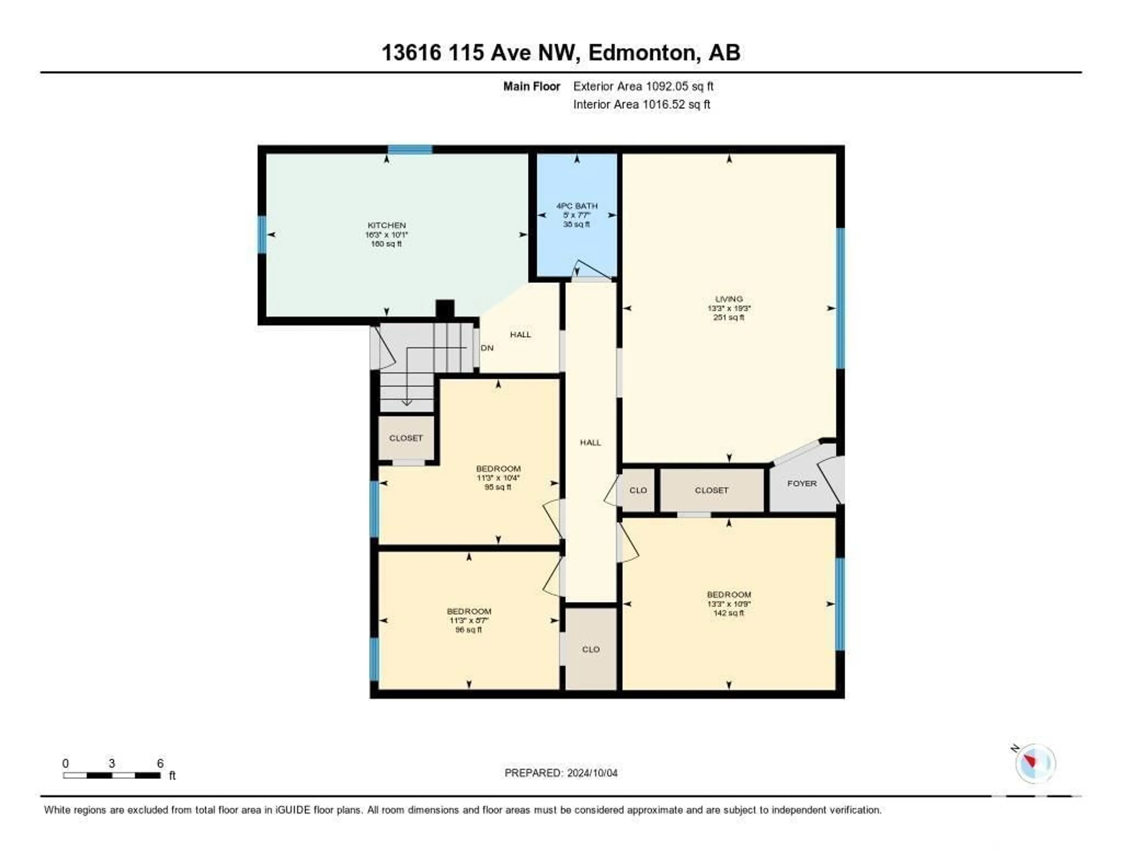 Floor plan for 13616 115 AV NW, Edmonton Alberta T5M3A9