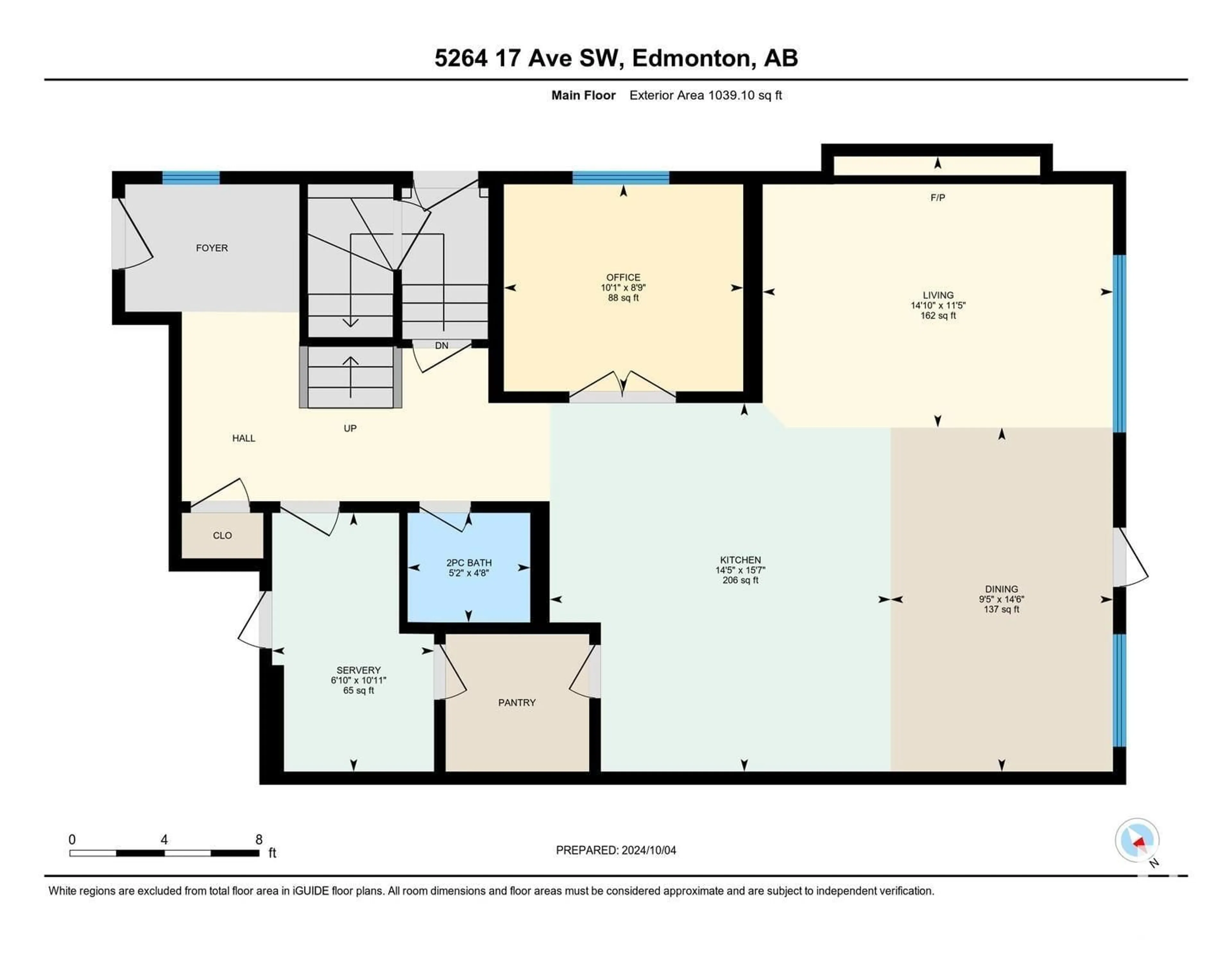 Floor plan for 5264 17 AV SW, Edmonton Alberta T6X1X8